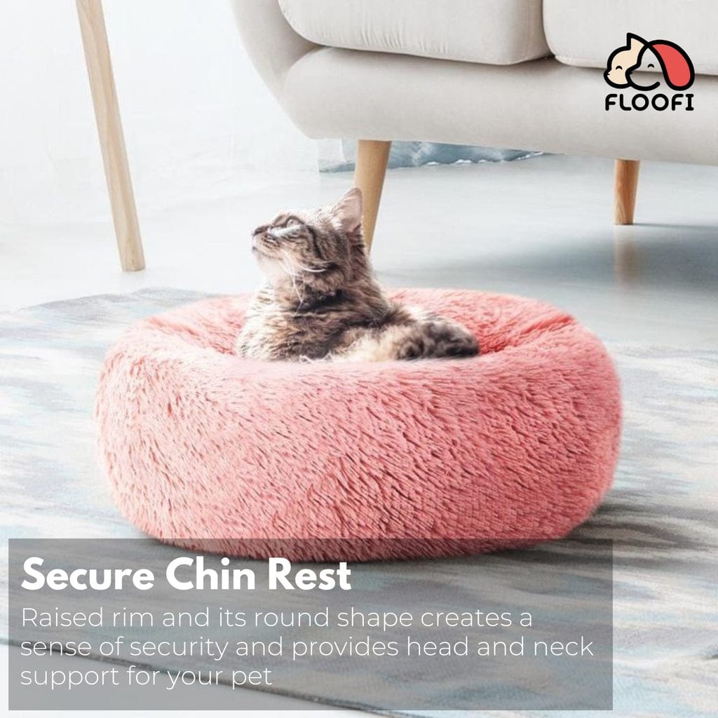 FLOOFI Cat Bed FLOOFI XL 100CM Round Pet Bed (Pink)