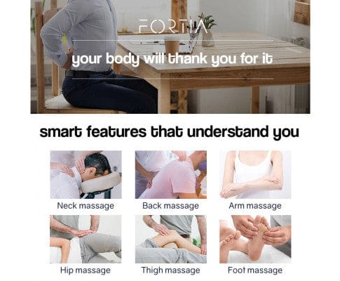 FORTIA Massage Chair FORTIA Electric Massage Chair Full Body Reclining Zero Gravity Recliner Back Kneading Massager