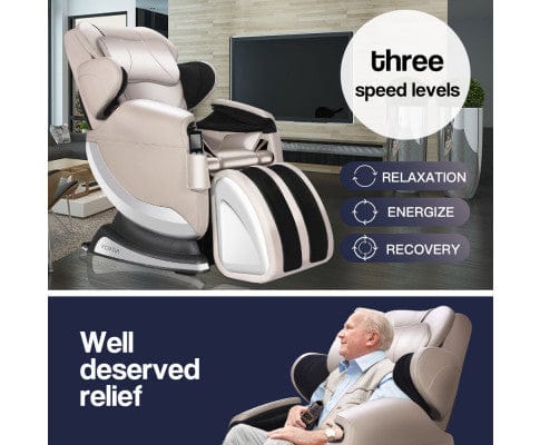 FORTIA Massage Chair FORTIA Electric Massage Chair Full Body Reclining Zero Gravity Shiatsu Recliner Back Kneading