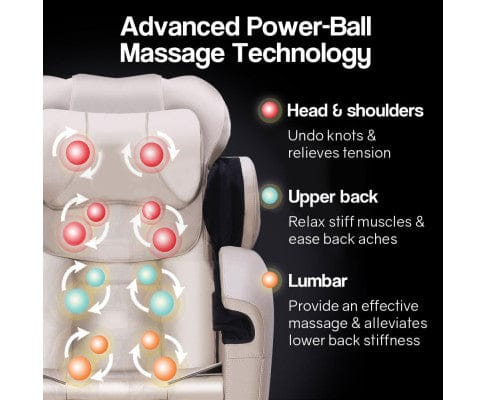 FORTIA Massage Chair FORTIA Electric Massage Chair Full Body Reclining Zero Gravity Shiatsu Recliner Back Kneading