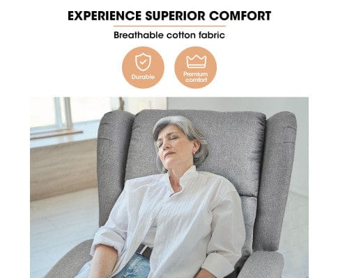 FORTIA Massage Chair FORTIA Electric Recliner Lift Heat Chair for Elderly, Massage, Heat Therapy, Aged Care, Grey
