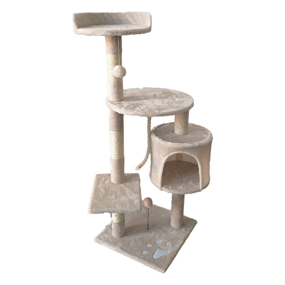 Furtastic Cat Tower Furtastic 110cm Cat Tree Scratching Post - Beige