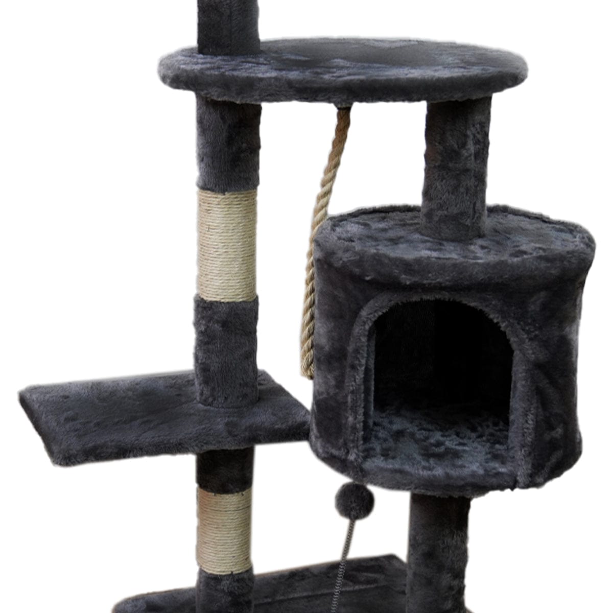 Furtastic Cat Tower Furtastic 110cm Cat Tree Scratching Post - Dark Grey