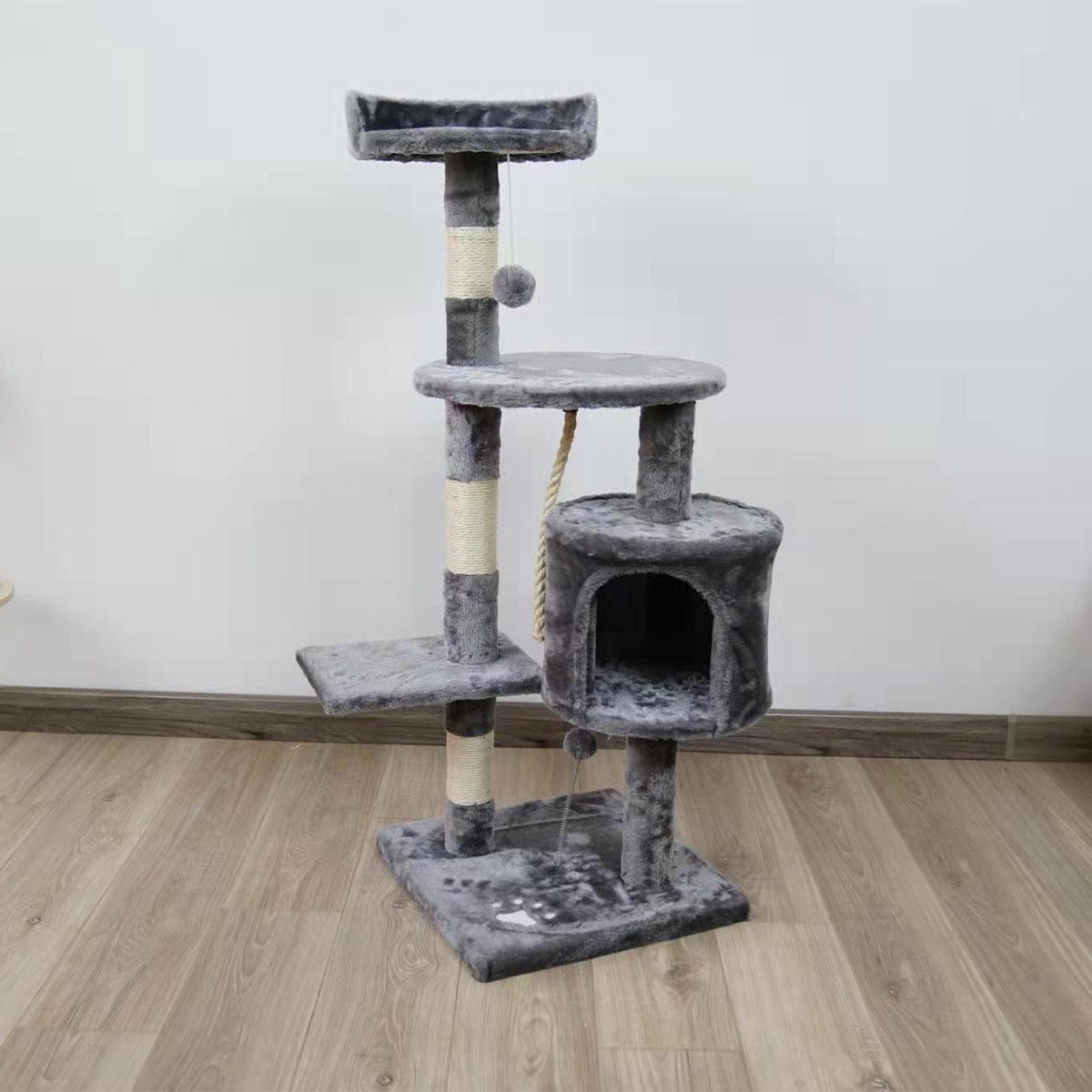 Furtastic Cat Tower Furtastic 110cm Cat Tree Scratching Post - Silver Grey