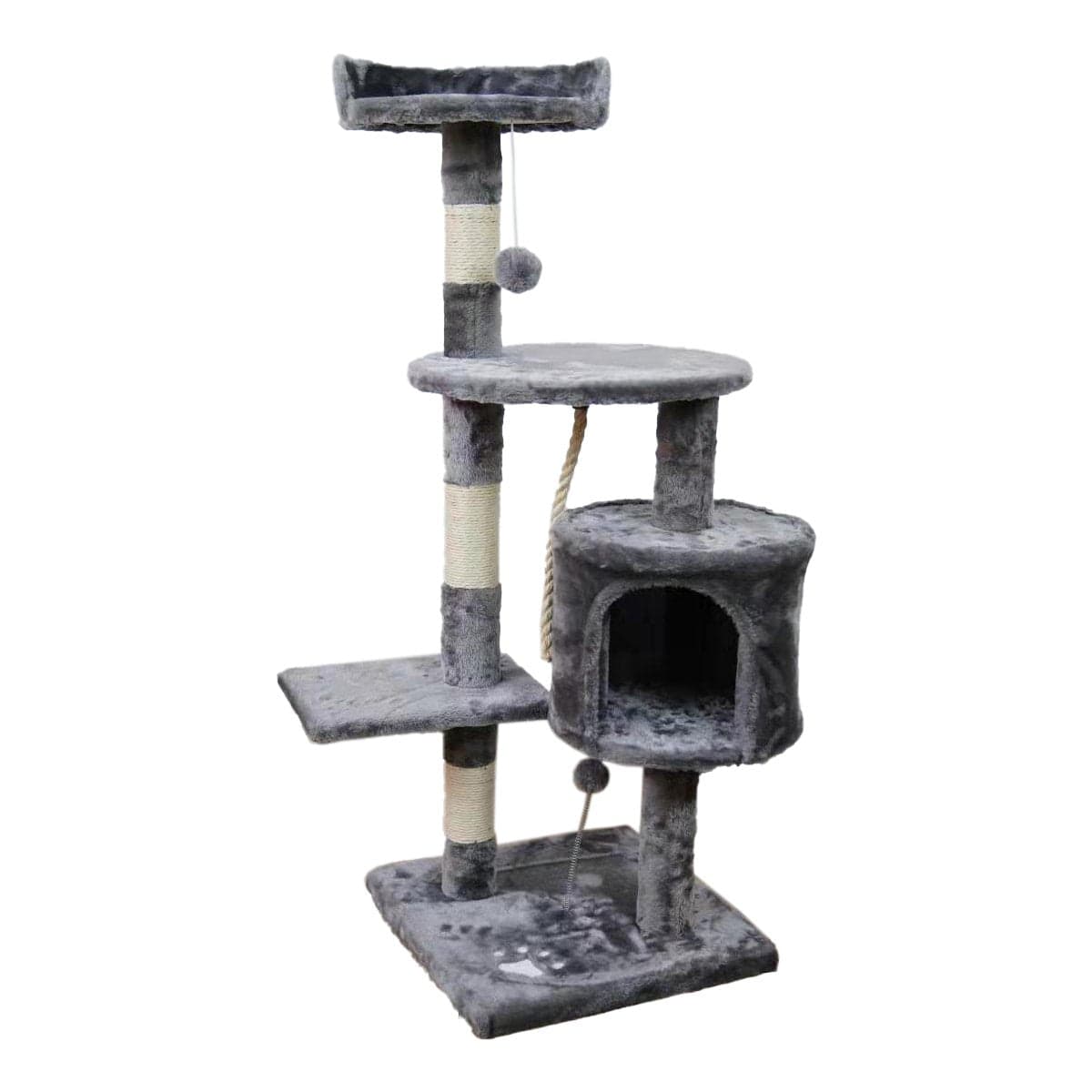 Furtastic Cat Tower Furtastic 110cm Cat Tree Scratching Post - Silver Grey