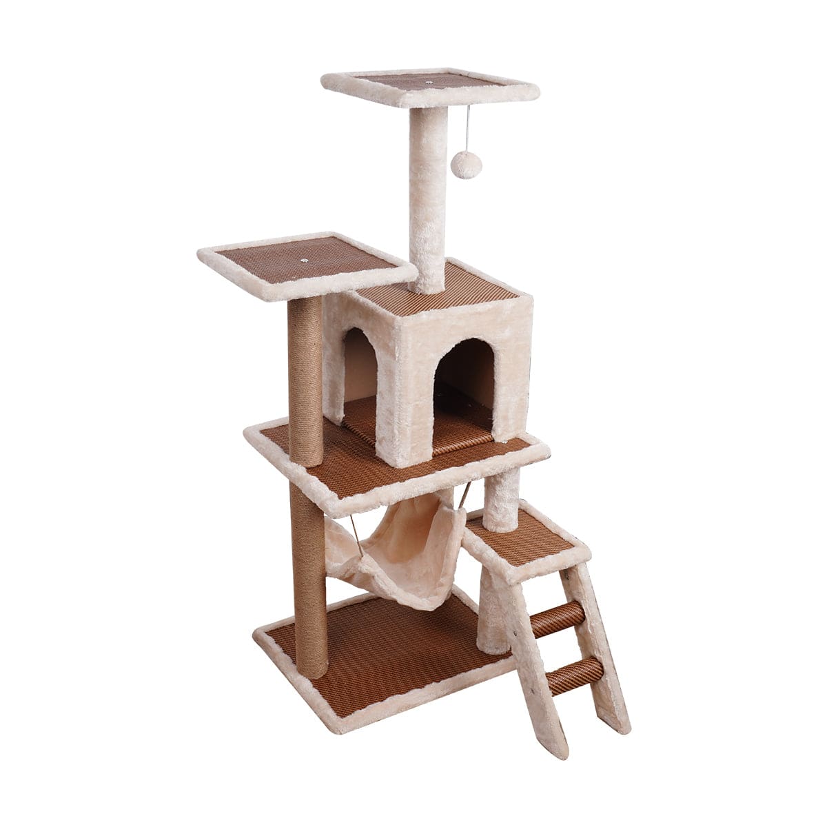 Furtastic Cat Tower Furtastic 125cm Cat Tree Scratching Post - Beige