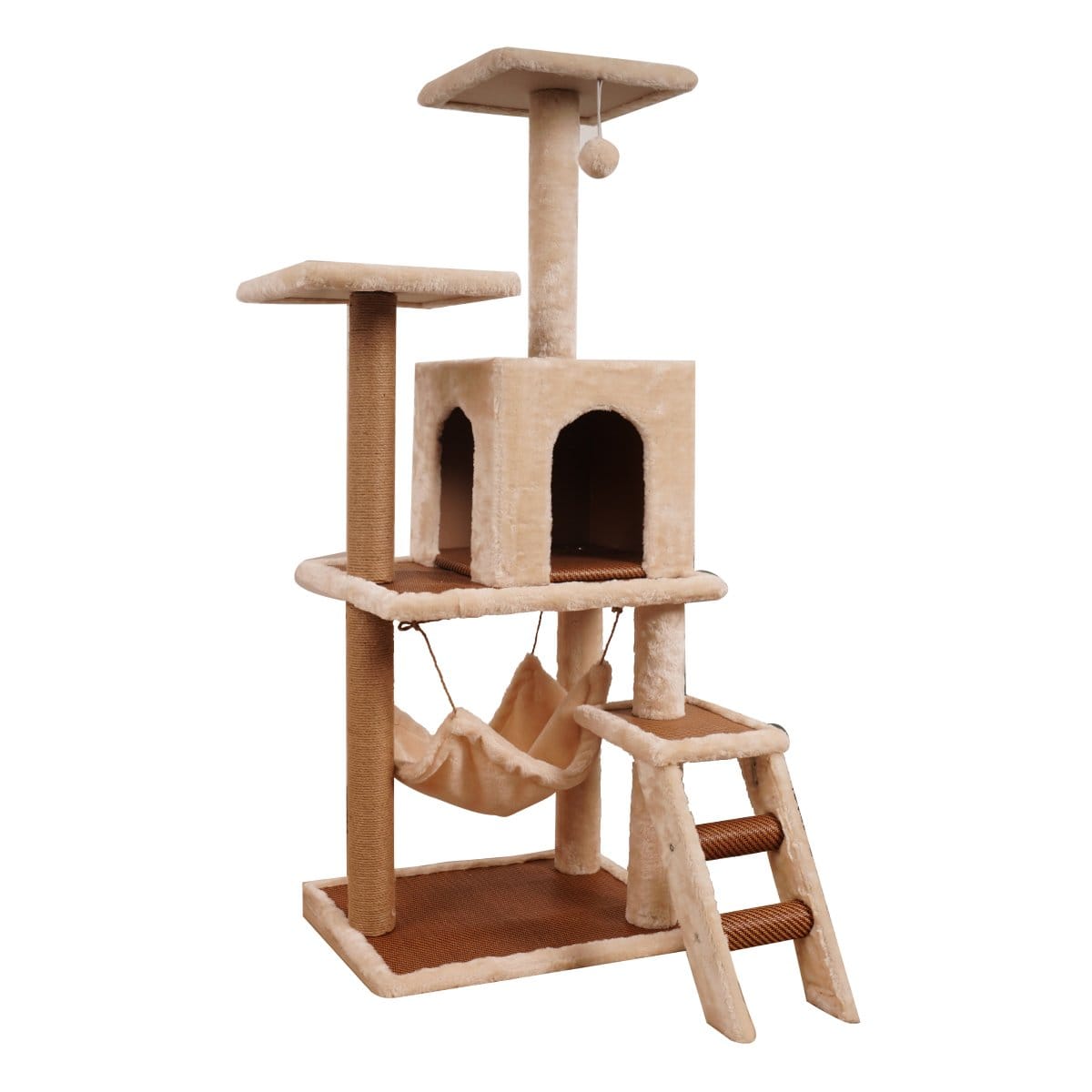 Furtastic Cat Tower Furtastic 125cm Cat Tree Scratching Post - Beige