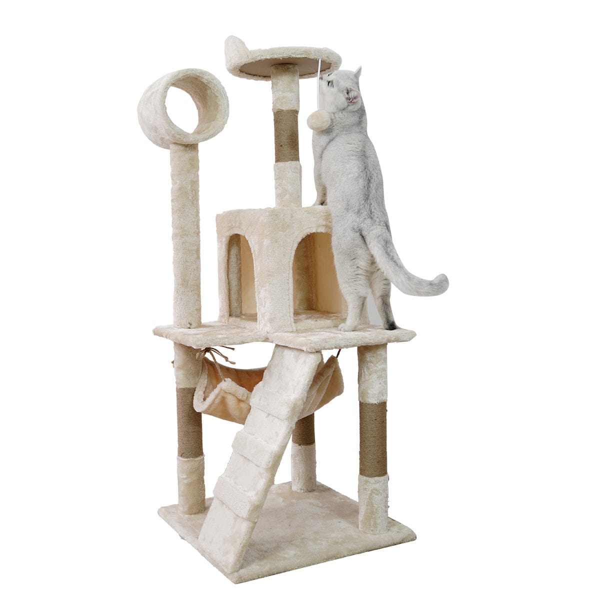 Furtastic Cat Tower Furtastic 135cm Cat Tree Scratching Post - Beige