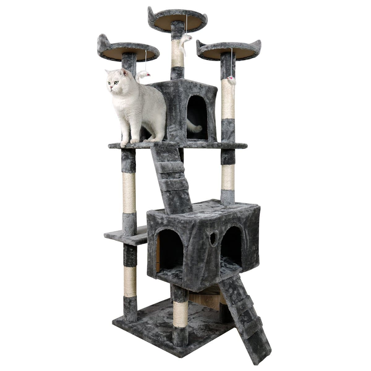 Furtastic Cat Tower Furtastic 170cm Cat Tree Scratching Post - Dark Grey