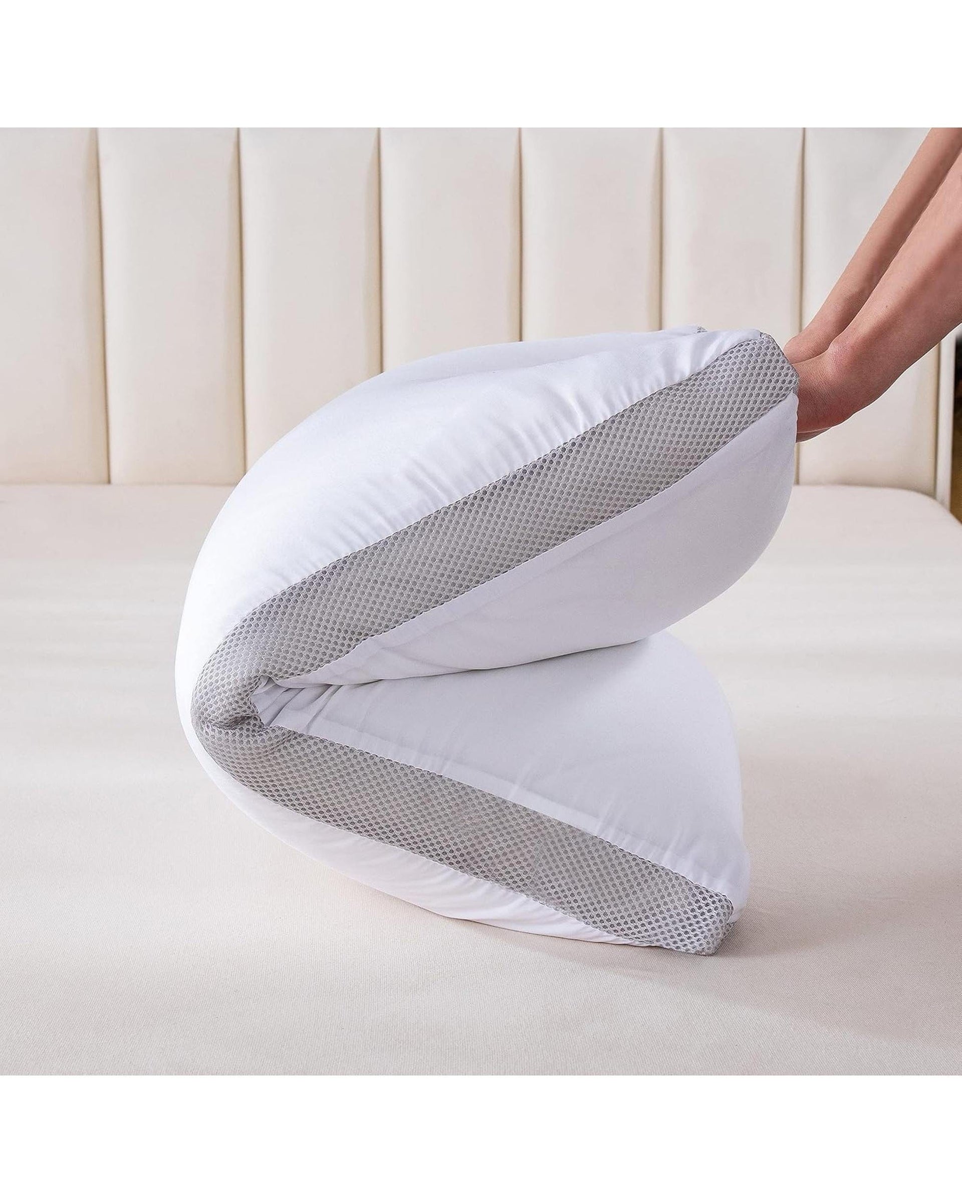 GIOIA CASA Pillows/Cushions Bamboo Cooling Pillows Twin Pack - Luxury Plush Down-Like Microfibre Pillows for Bedding - Ultra Soft, Comfy & Breathable Standard Pillows
