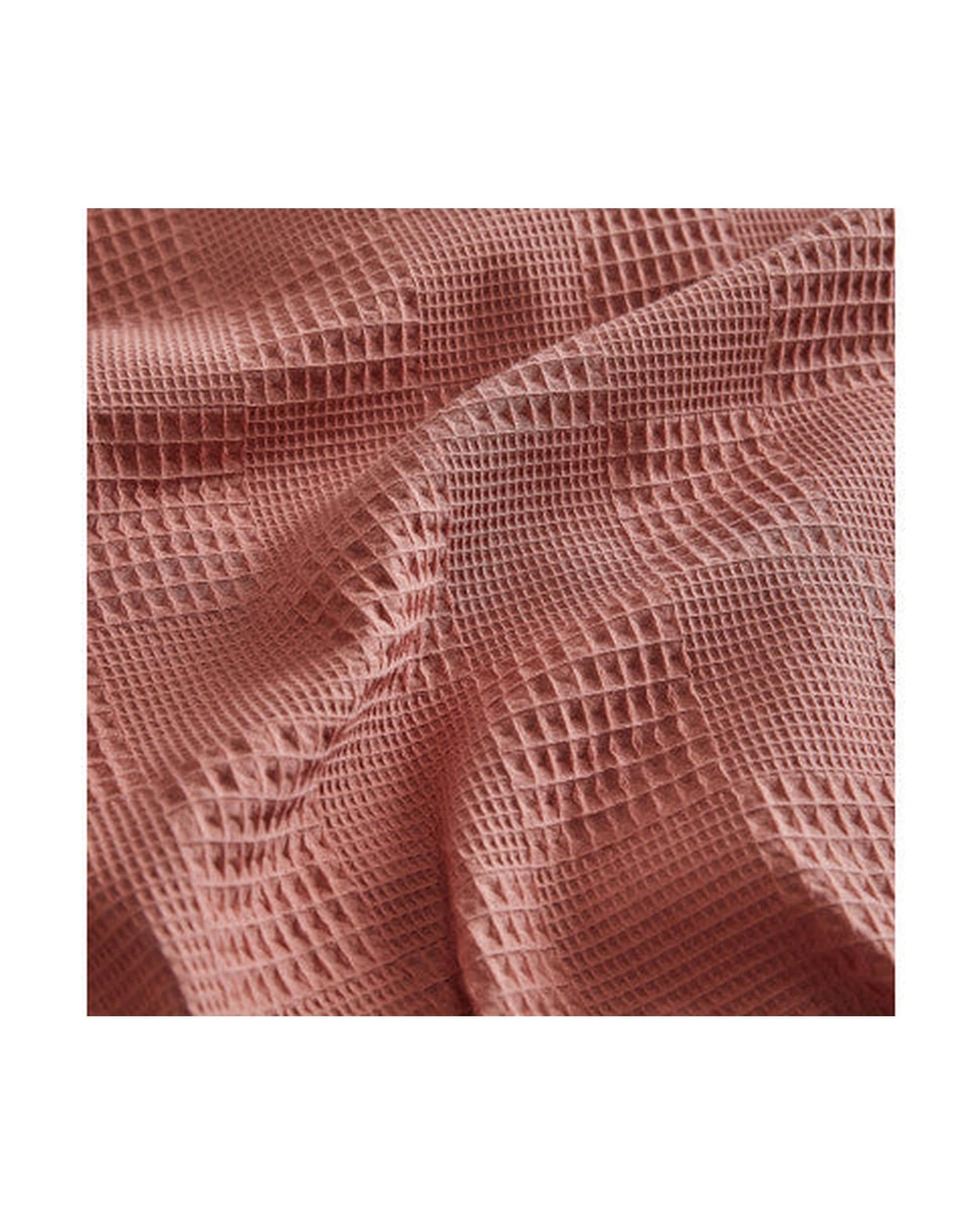 GIOIA CASA Quilt Cover GIOIA CASA 100% Cotton REVERSABLE checkered waffle quilt cover set - TERRACOTTA