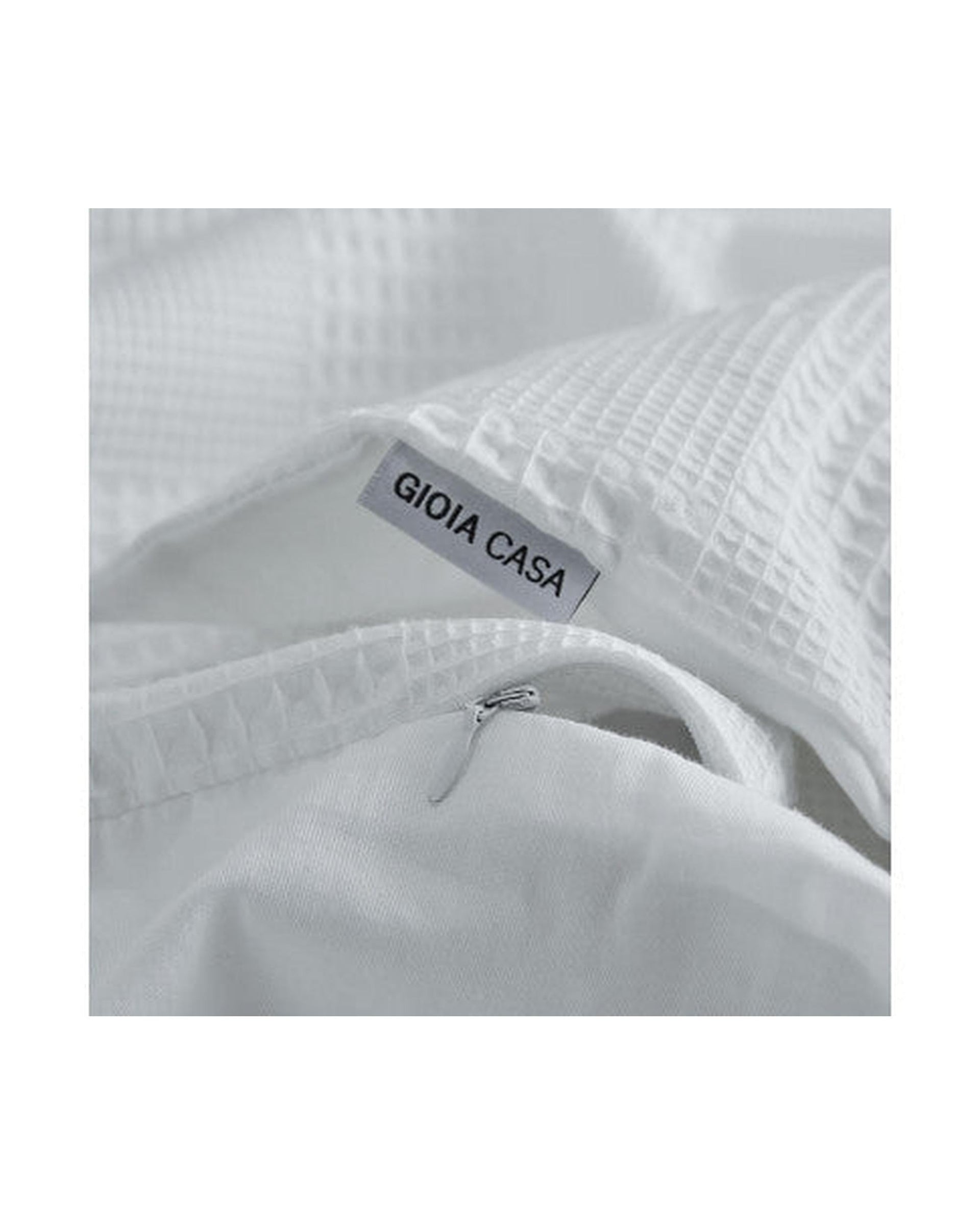 GIOIA CASA Quilt Cover GIOIA CASA 100% Cotton REVERSABLE checkered waffle quilt cover set - WHITE