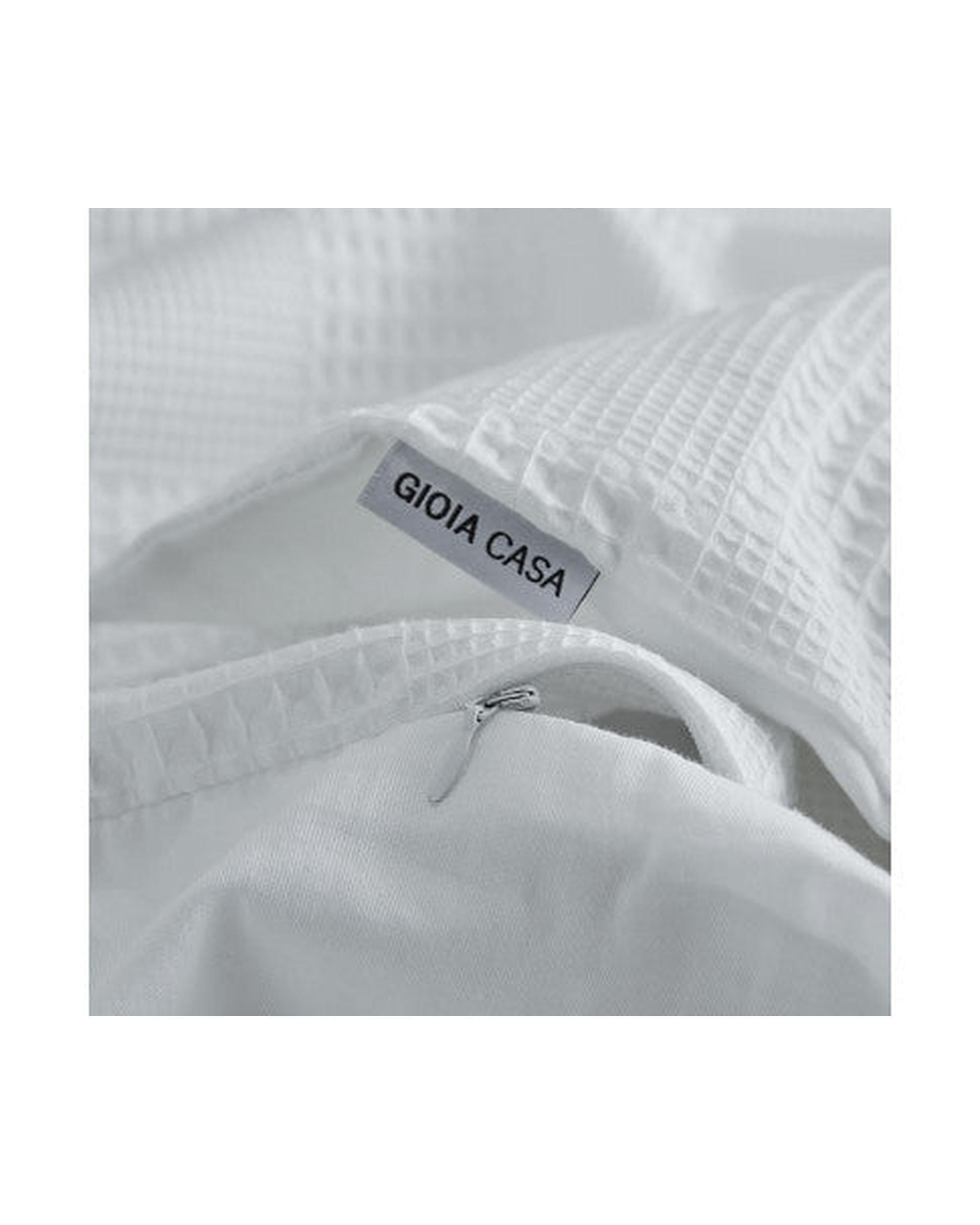 GIOIA CASA Quilt Cover GIOIA CASA 100% Cotton REVERSABLE checkered waffle quilt cover set - WHITE