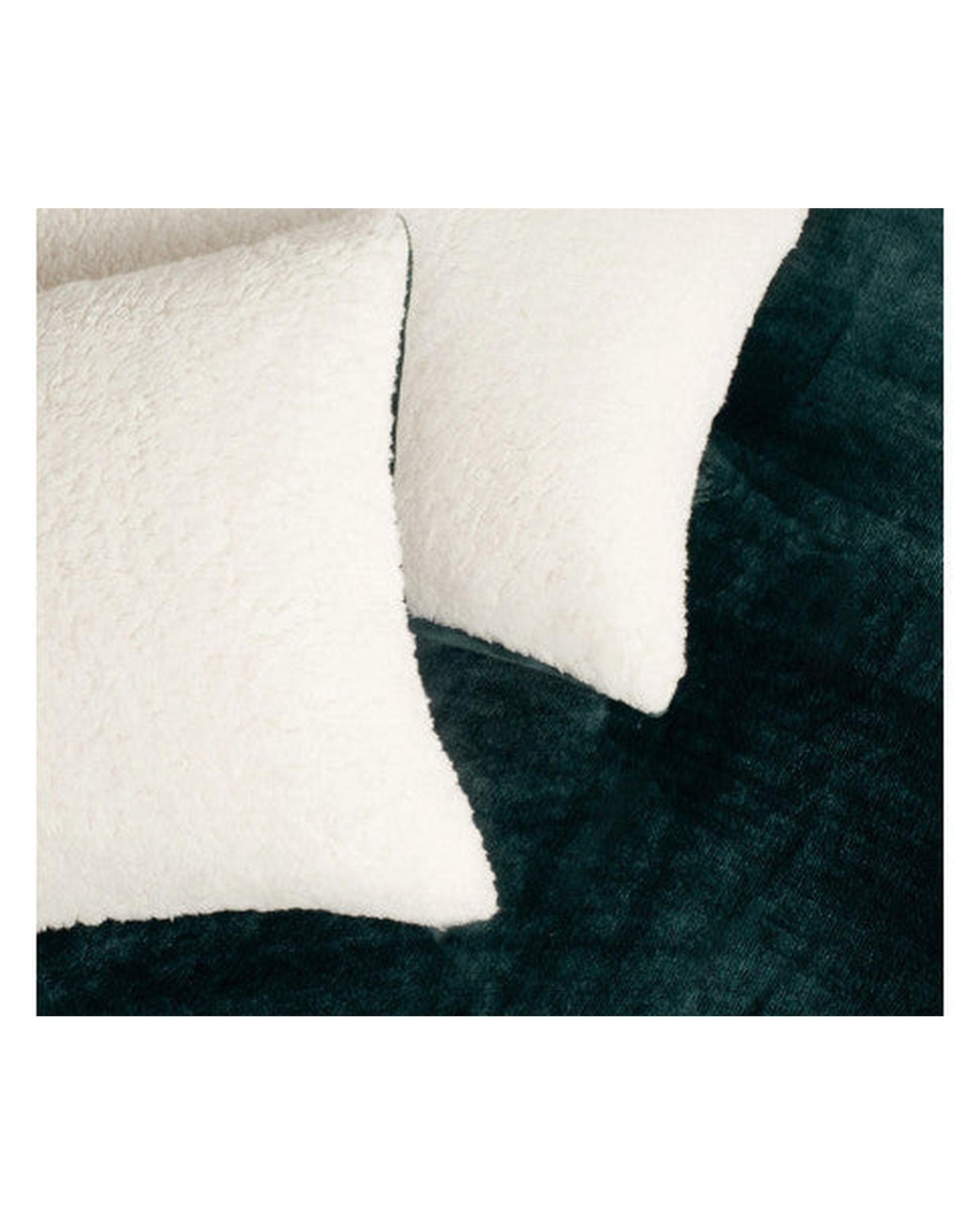 GIOIA CASA Quilt Cover GIOIA CASA 2 in 1 Teddy Sherpa Quilt Cover Set and Blanket - EMERALD GREEN