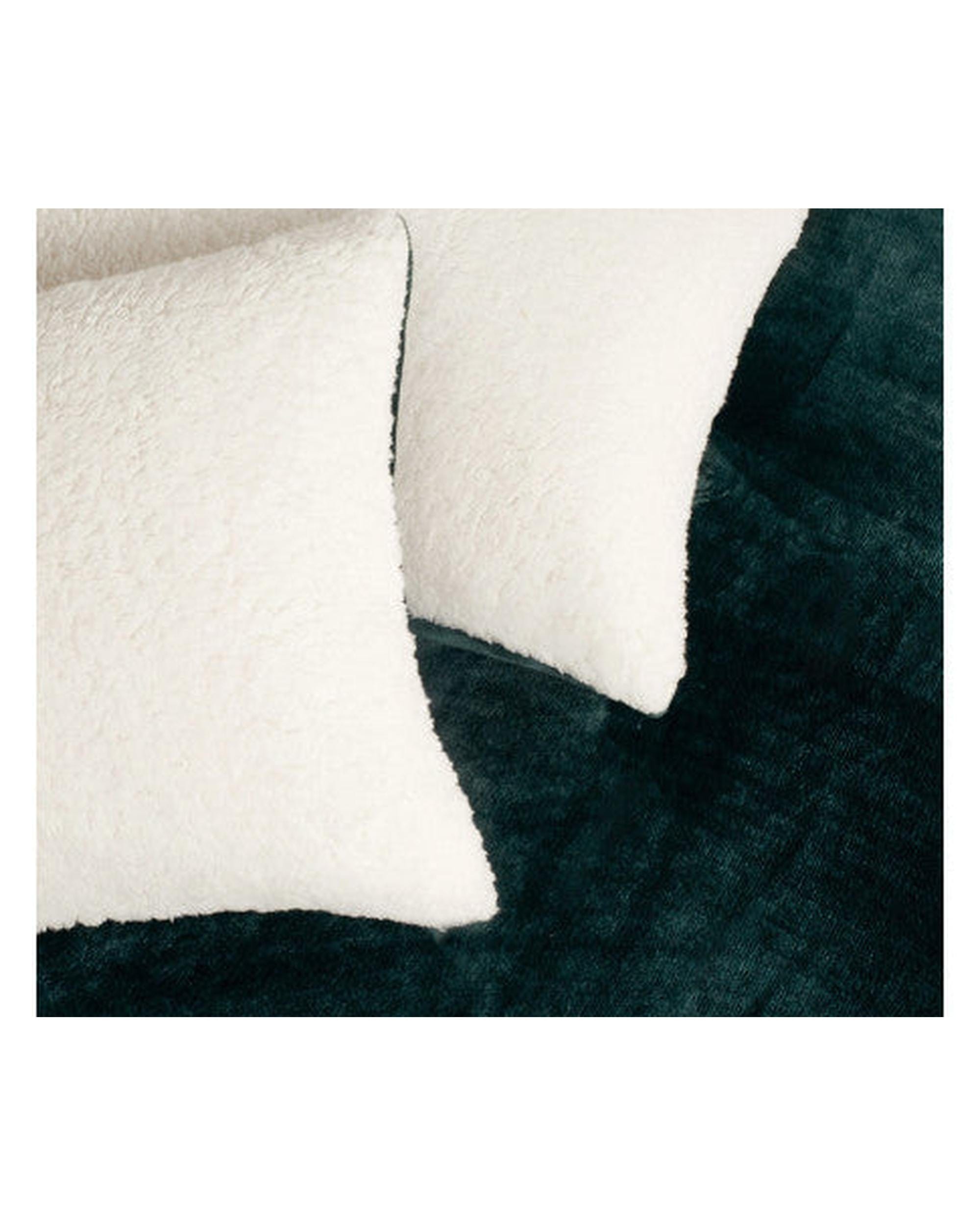 GIOIA CASA Quilt Cover GIOIA CASA 2 in 1 Teddy Sherpa Quilt Cover Set and Blanket - EMERALD GREEN