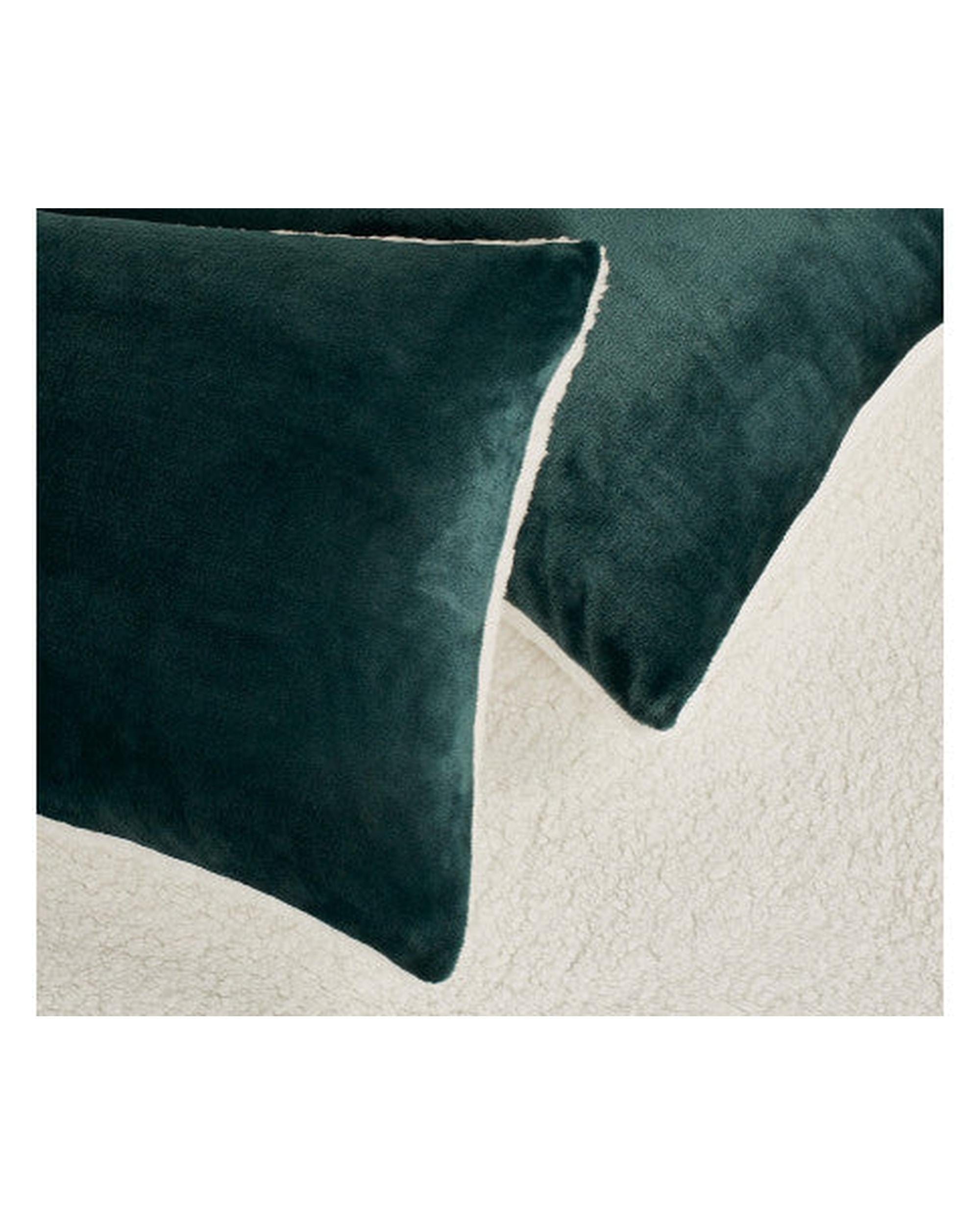 GIOIA CASA Quilt Cover GIOIA CASA 2 in 1 Teddy Sherpa Quilt Cover Set and Blanket - EMERALD GREEN