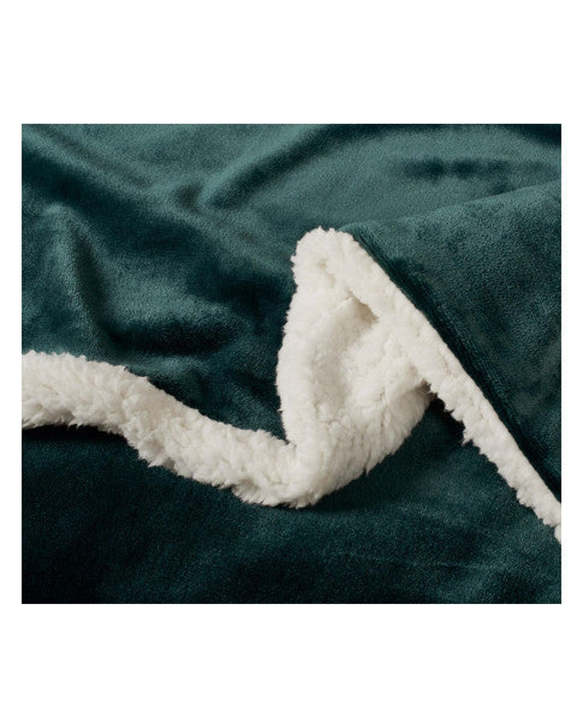 GIOIA CASA Quilt Cover GIOIA CASA 2 in 1 Teddy Sherpa Quilt Cover Set and Blanket - EMERALD GREEN