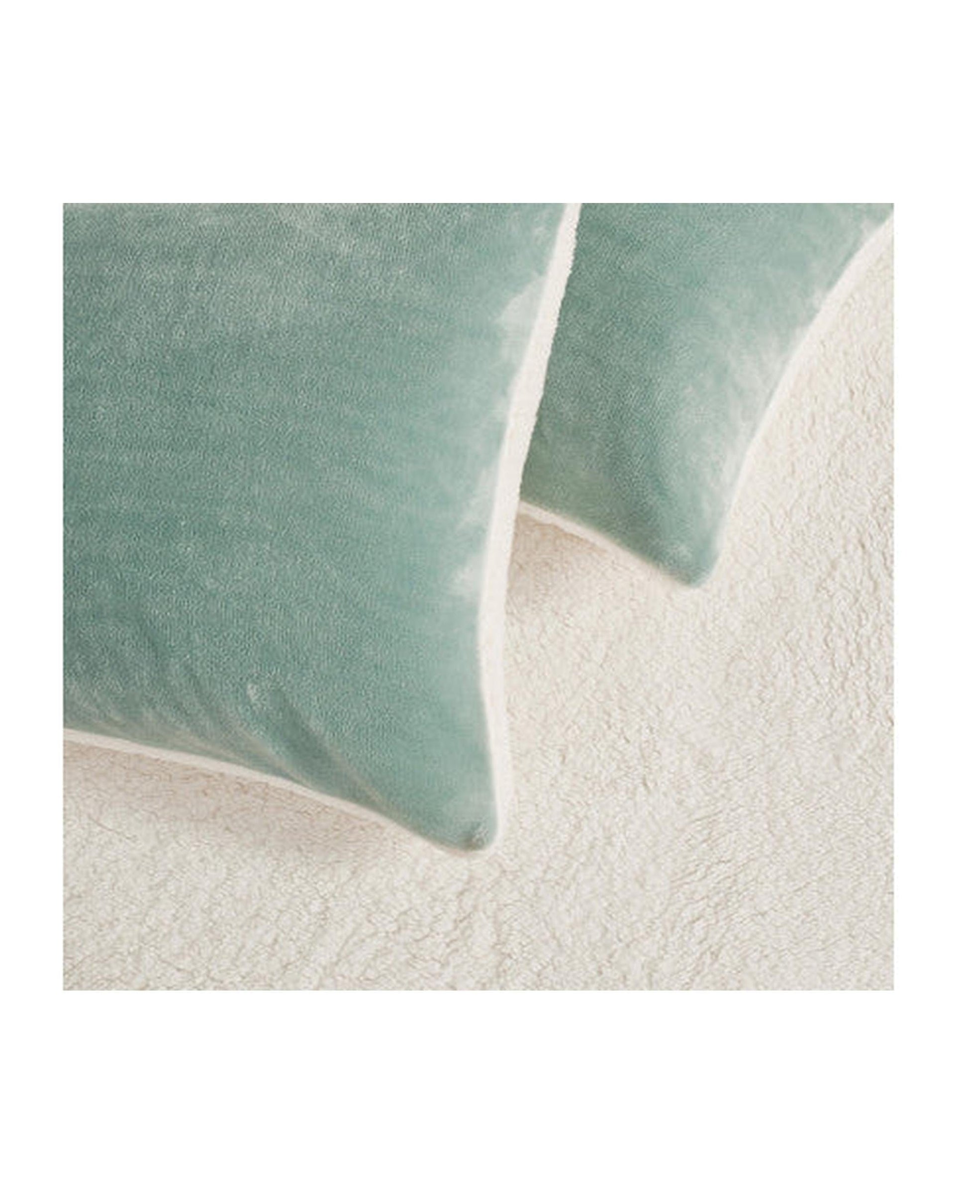 GIOIA CASA Quilt Cover GIOIA CASA 2 in 1 Teddy Sherpa Quilt Cover Set and Blanket - SAGE GREEN