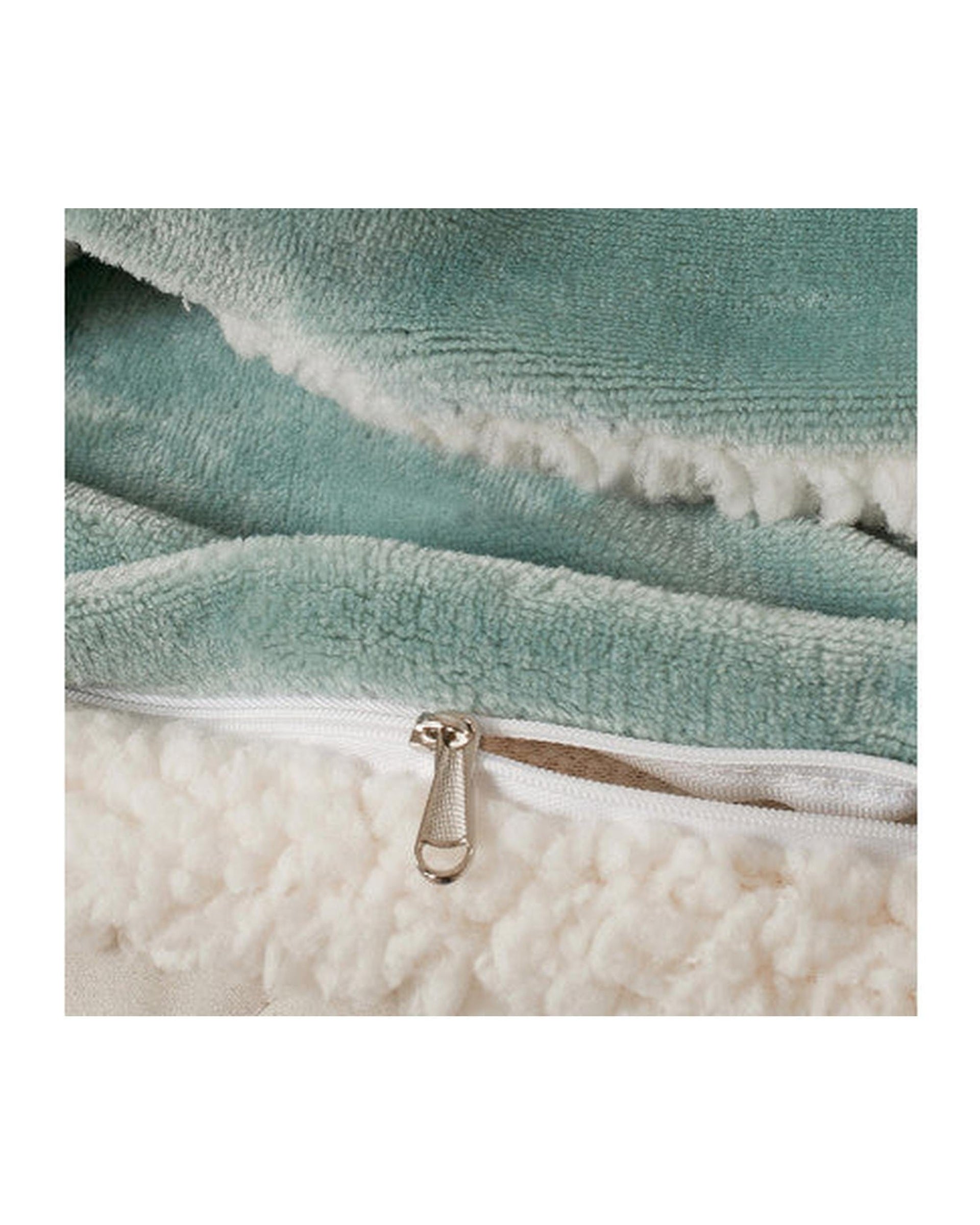 GIOIA CASA Quilt Cover GIOIA CASA 2 in 1 Teddy Sherpa Quilt Cover Set and Blanket - SAGE GREEN