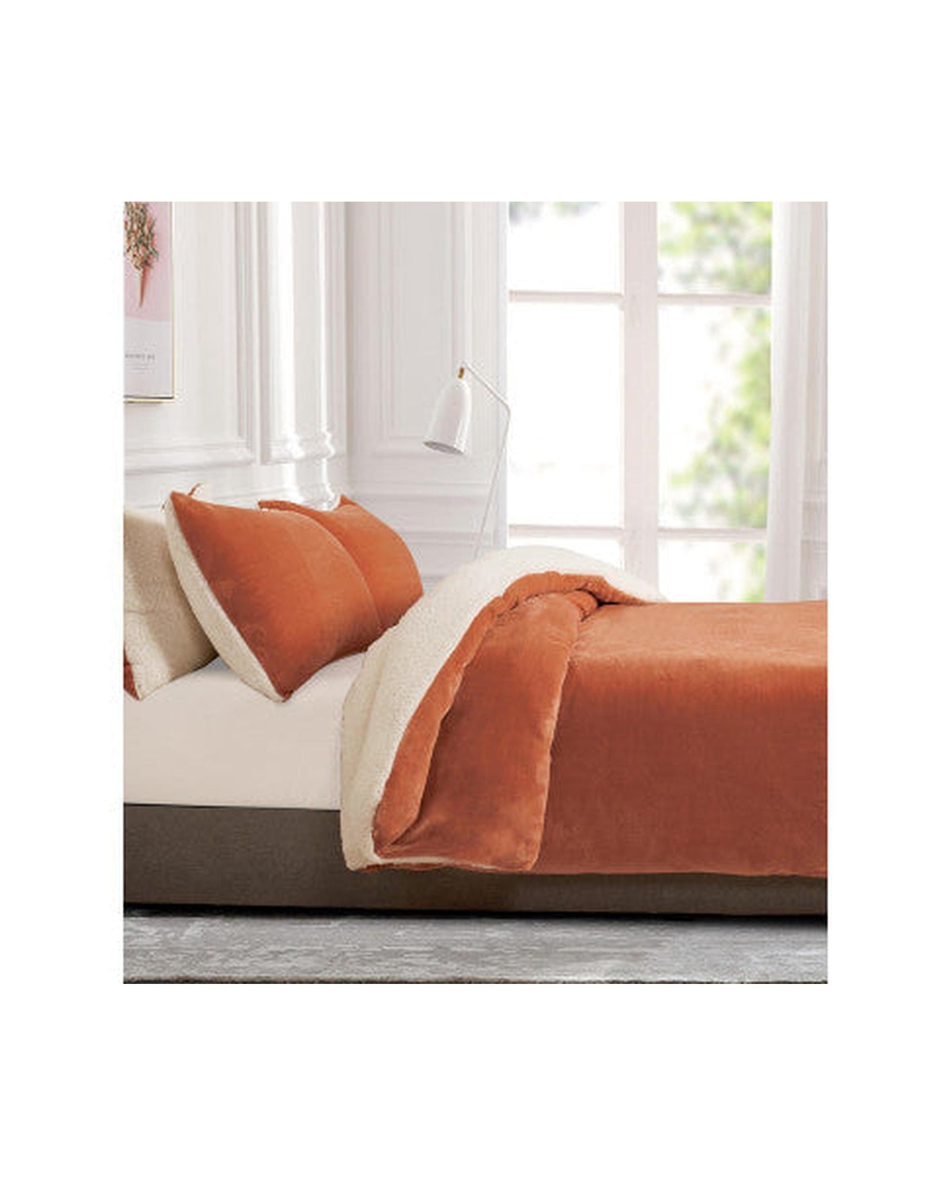 GIOIA CASA Quilt Cover GIOIA CASA 2 in 1 Teddy Sherpa Quilt Cover Set and Blanket - TERRACOTTA