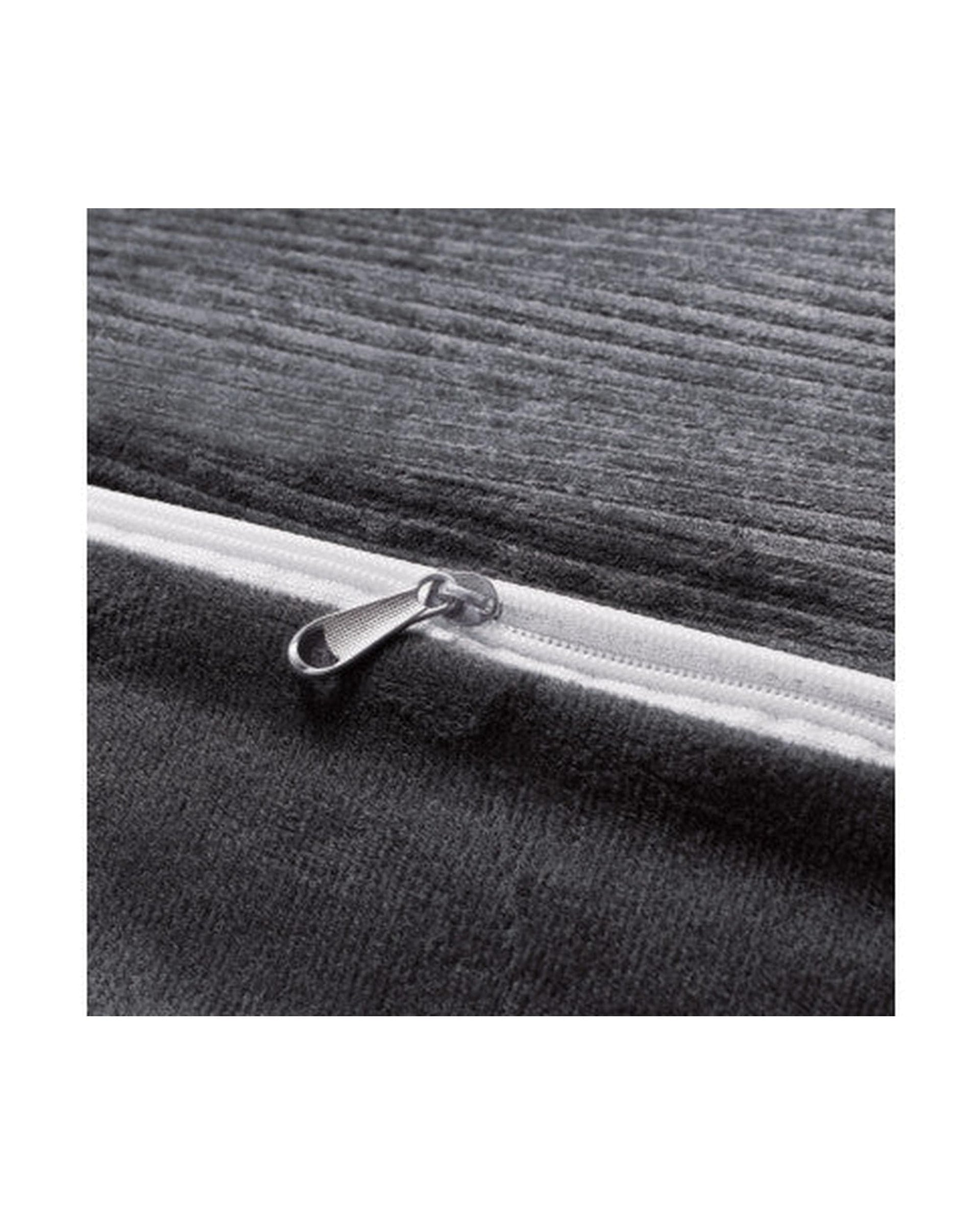 GIOIA CASA Quilt Cover GIOIA CASA Corduroy Velvet Queen Bed Quilt Cover Set - CHARCOAL