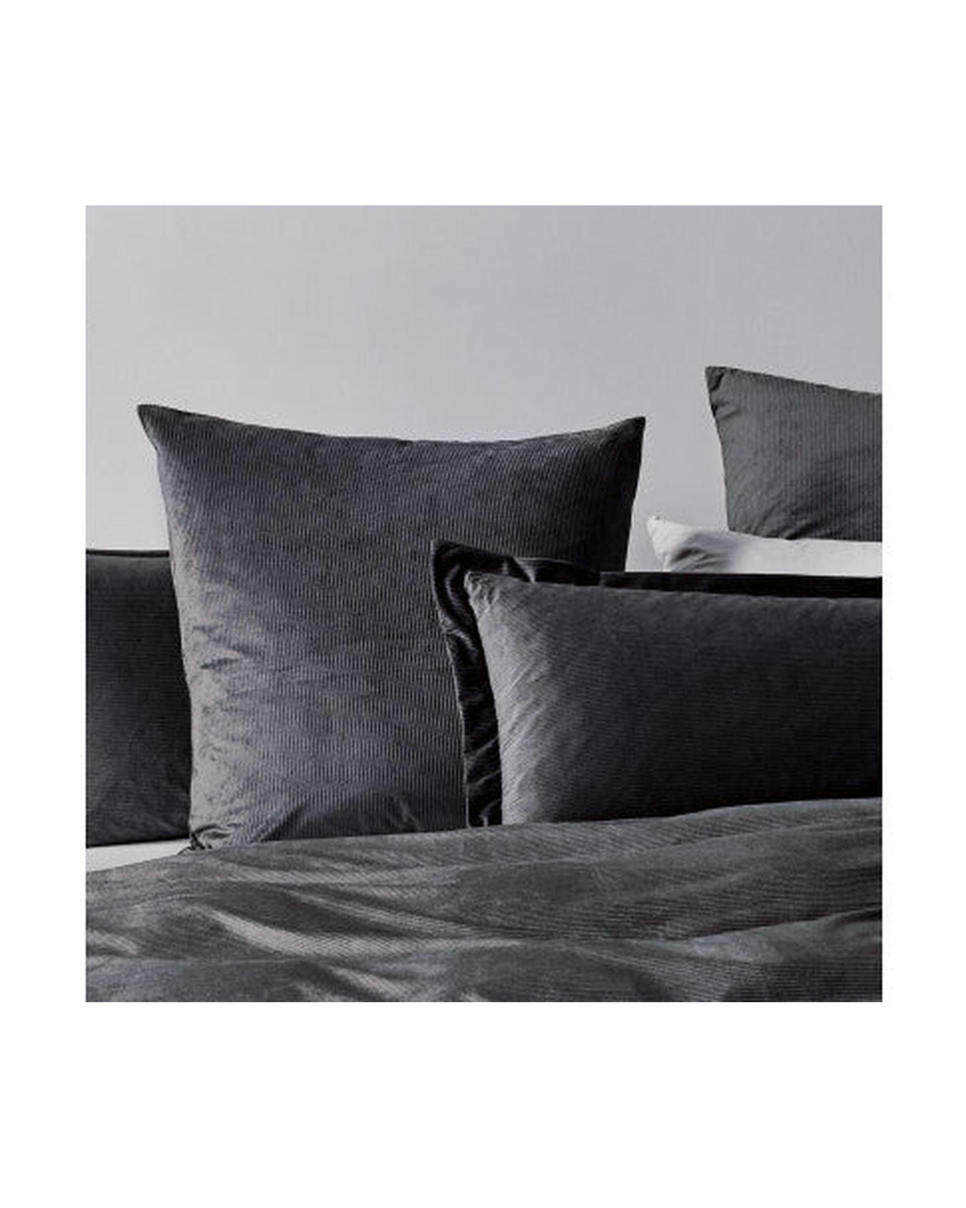 GIOIA CASA Quilt Cover GIOIA CASA Corduroy Velvet Queen Bed Quilt Cover Set - CHARCOAL
