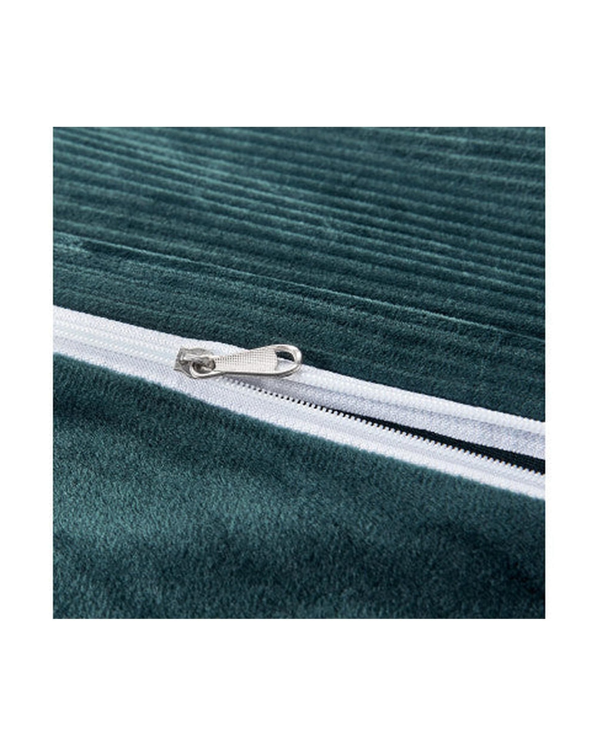GIOIA CASA Quilt Cover GIOIA CASA Corduroy Velvet Queen Bed Quilt Cover Set - FOREST GREEN