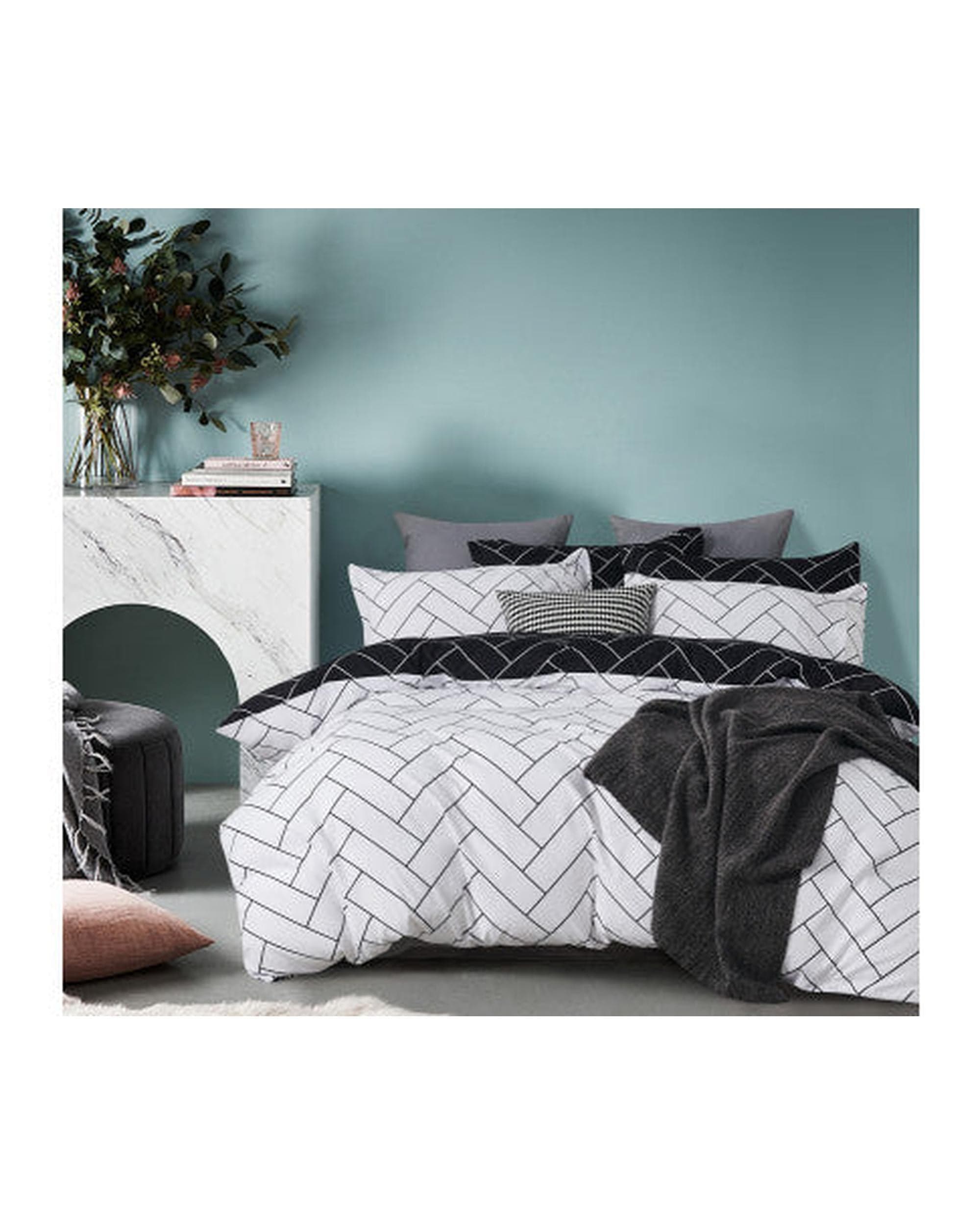 GIOIA CASA Quilt Cover GIOIA CASA Glen microfiber reversible quilt cover set