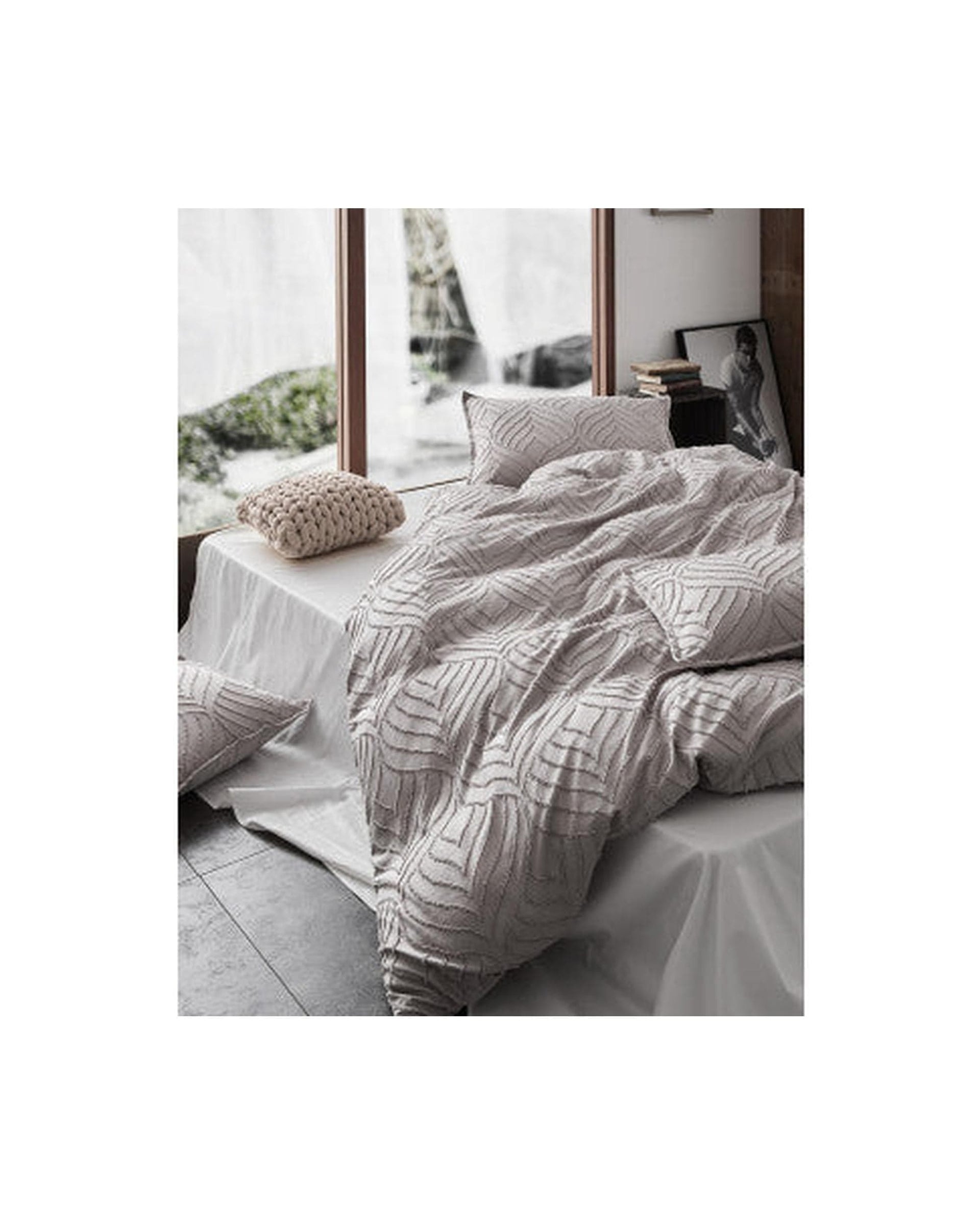 GIOIA CASA Quilt Cover GIOIA CASA Tufted ultra soft microfiber quilt cover set - BEIGE