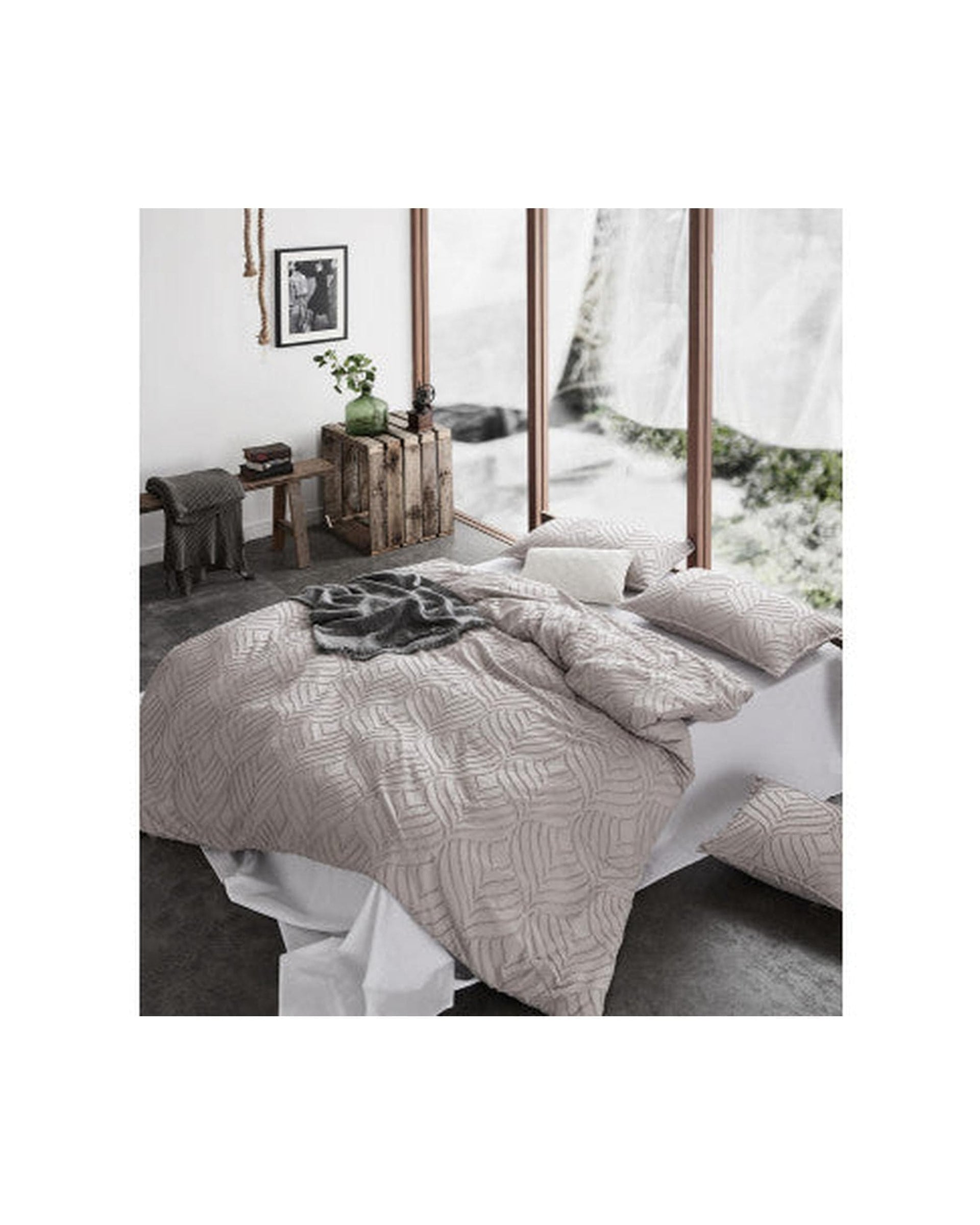 GIOIA CASA Quilt Cover GIOIA CASA Tufted ultra soft microfiber quilt cover set - BEIGE