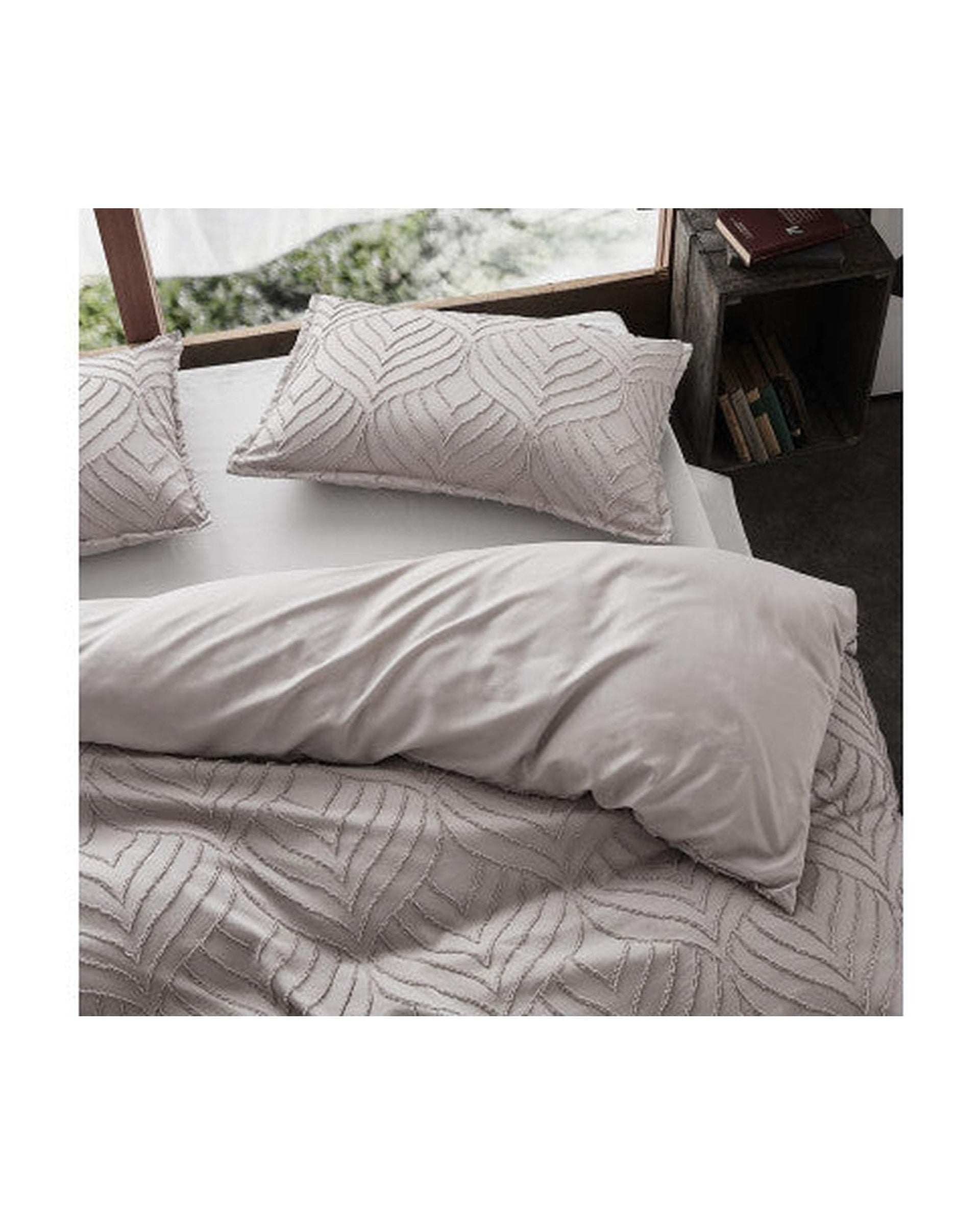 GIOIA CASA Quilt Cover GIOIA CASA Tufted ultra soft microfiber quilt cover set - BEIGE
