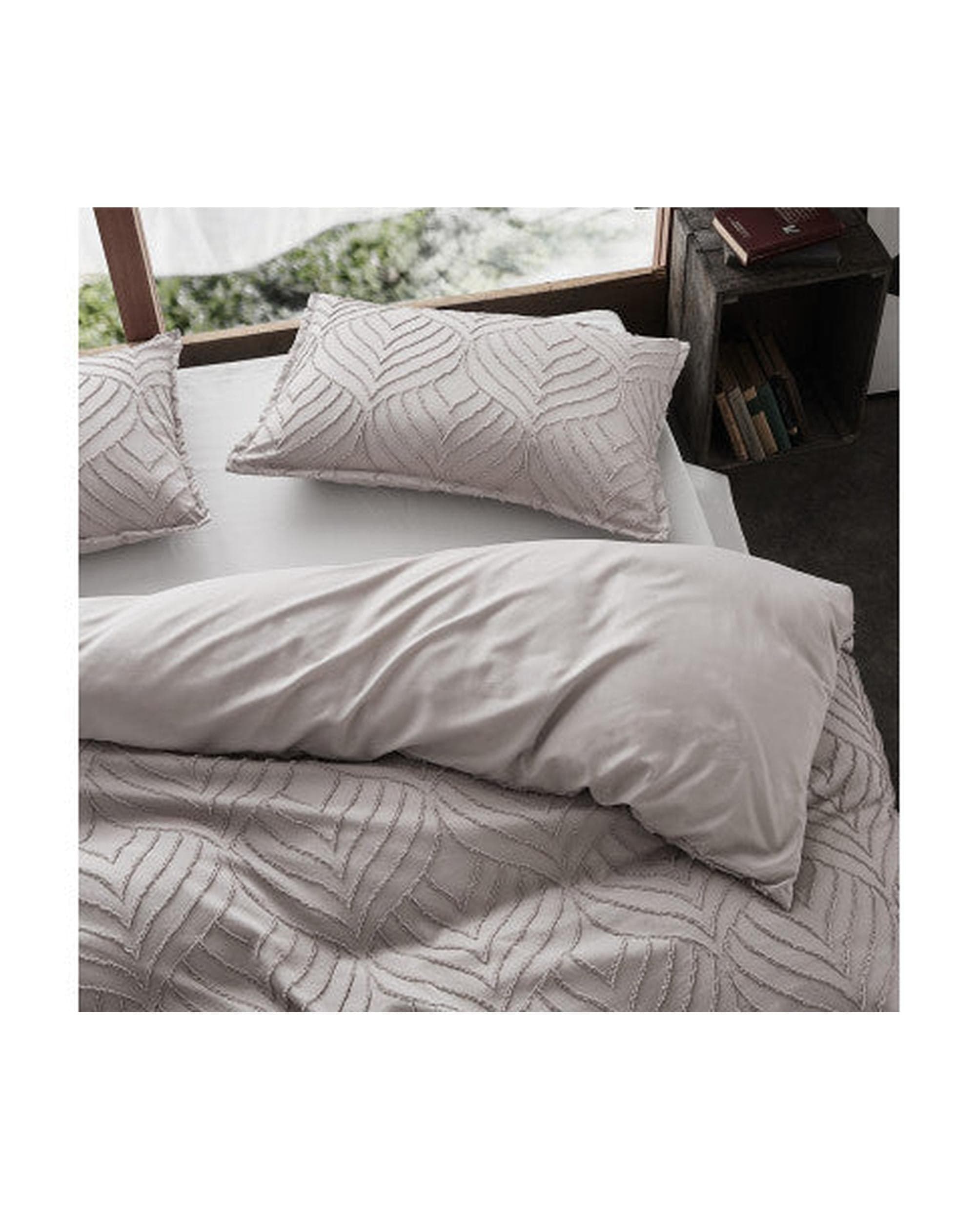 GIOIA CASA Quilt Cover GIOIA CASA Tufted ultra soft microfiber quilt cover set - BEIGE