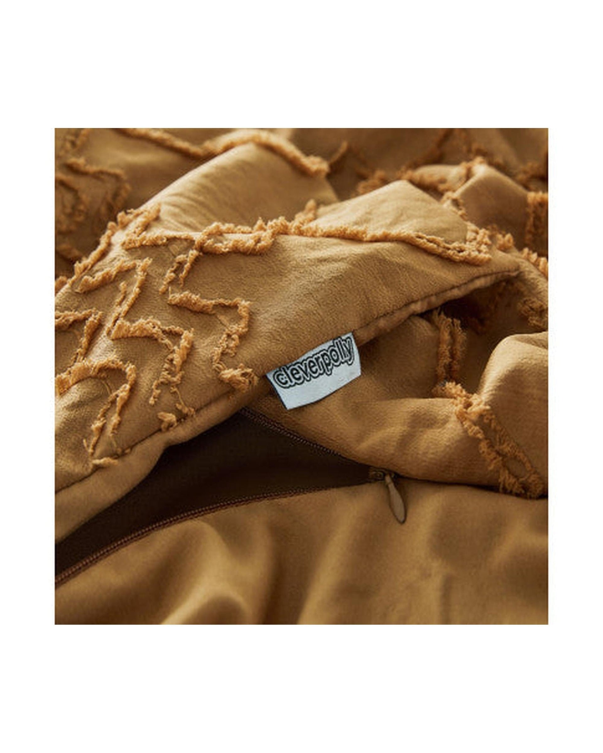 GIOIA CASA Quilt Cover GIOIA CASA Tufted ultra soft microfiber quilt cover set - CARAMEL