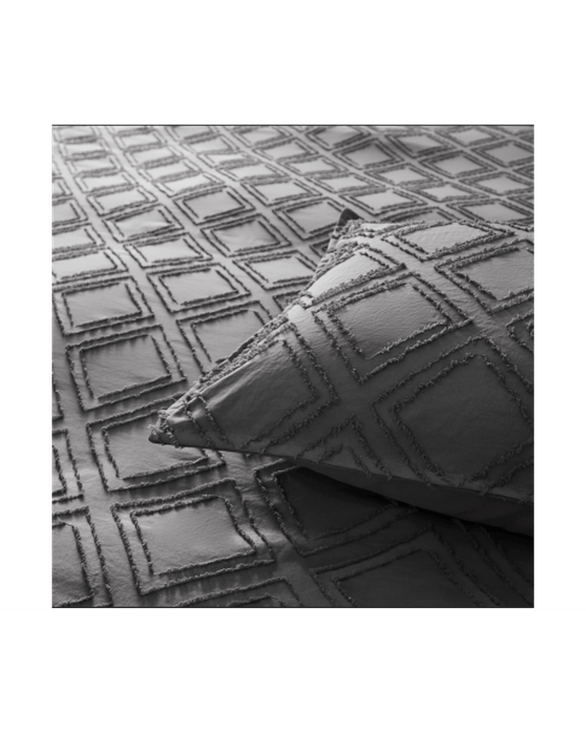 GIOIA CASA Quilt Cover GIOIA CASA Tufted ultra soft microfiber quilt cover set - SMOKE