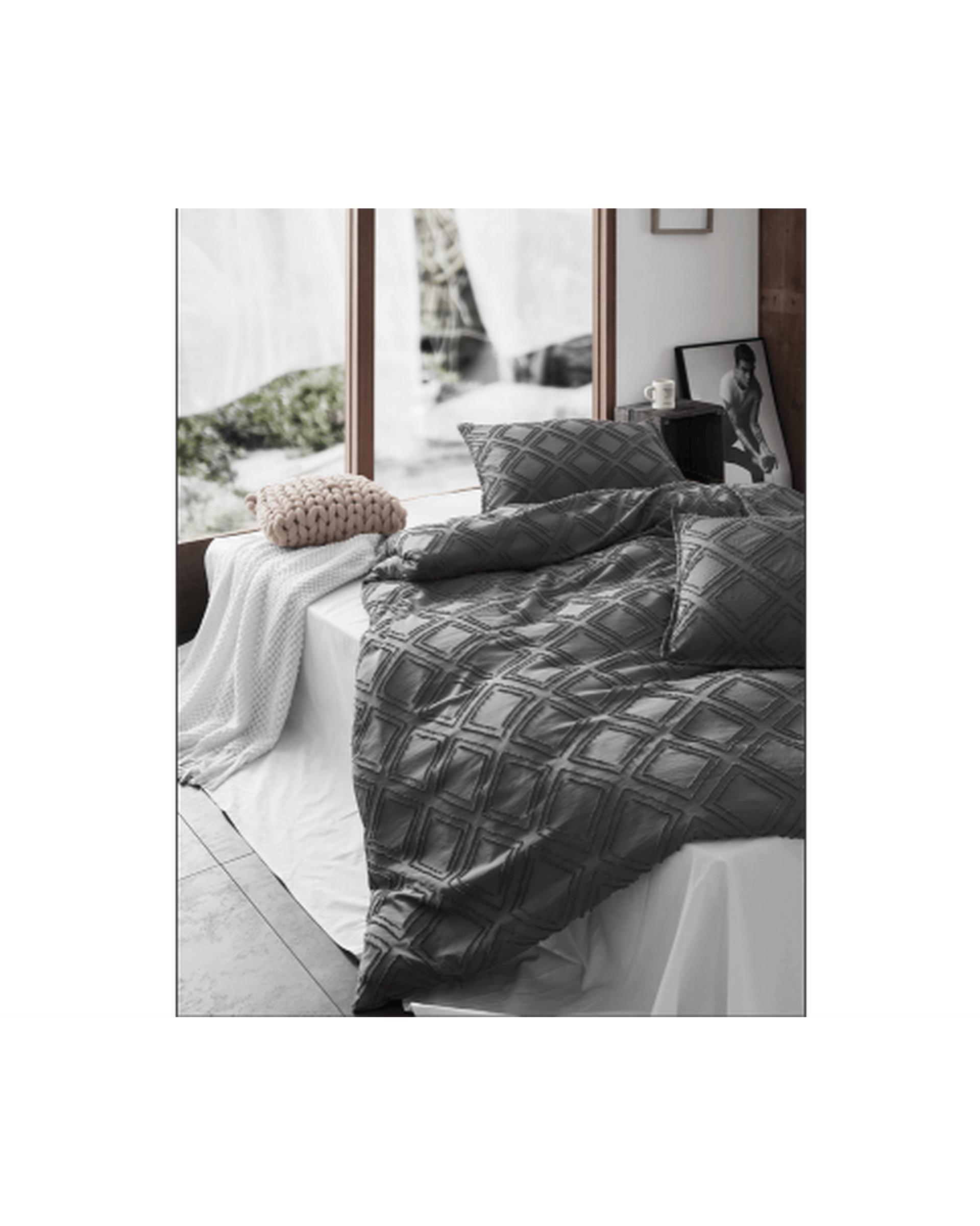 GIOIA CASA Quilt Cover GIOIA CASA Tufted ultra soft microfiber quilt cover set - SMOKE