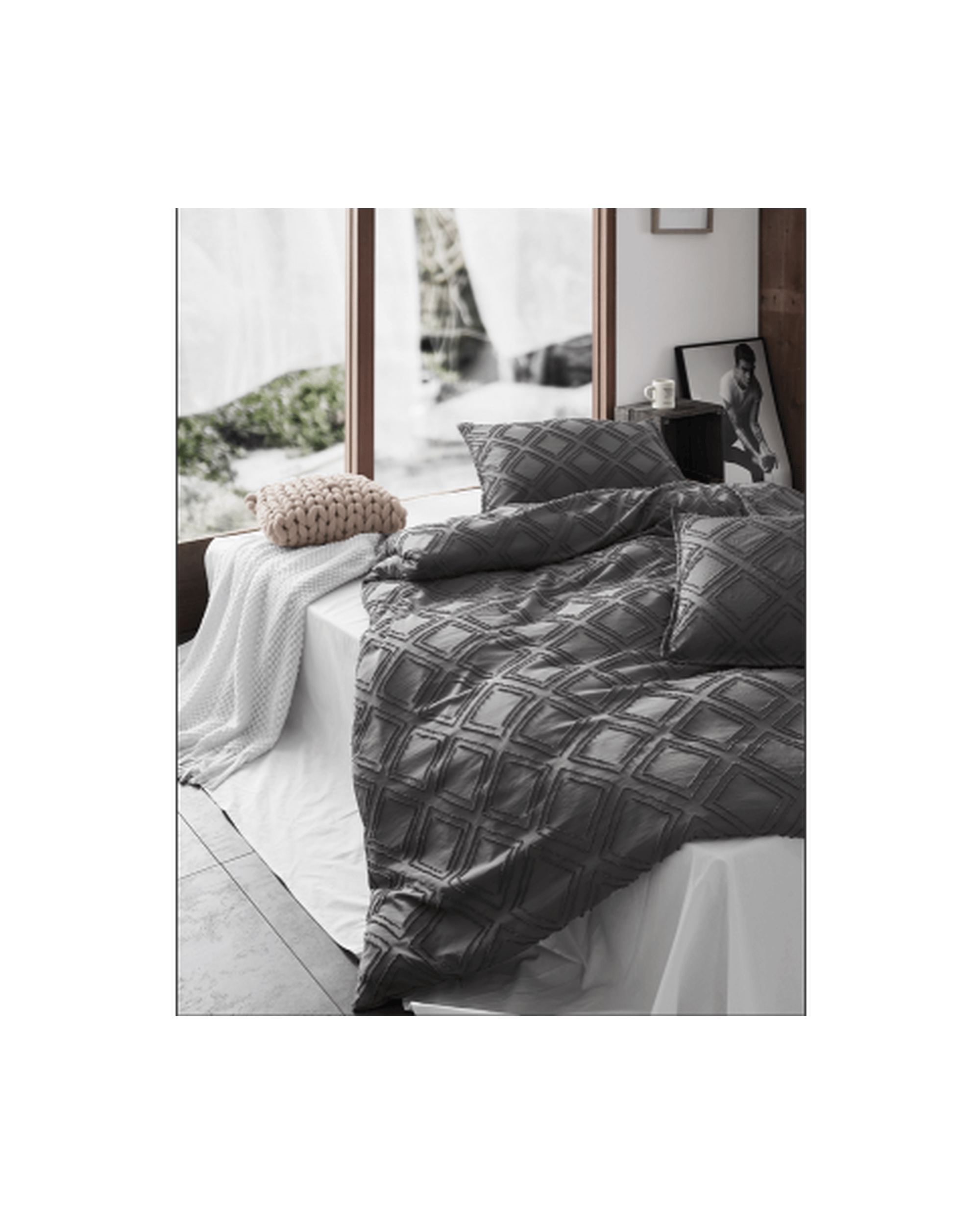 GIOIA CASA Quilt Cover GIOIA CASA Tufted ultra soft microfiber quilt cover set - SMOKE