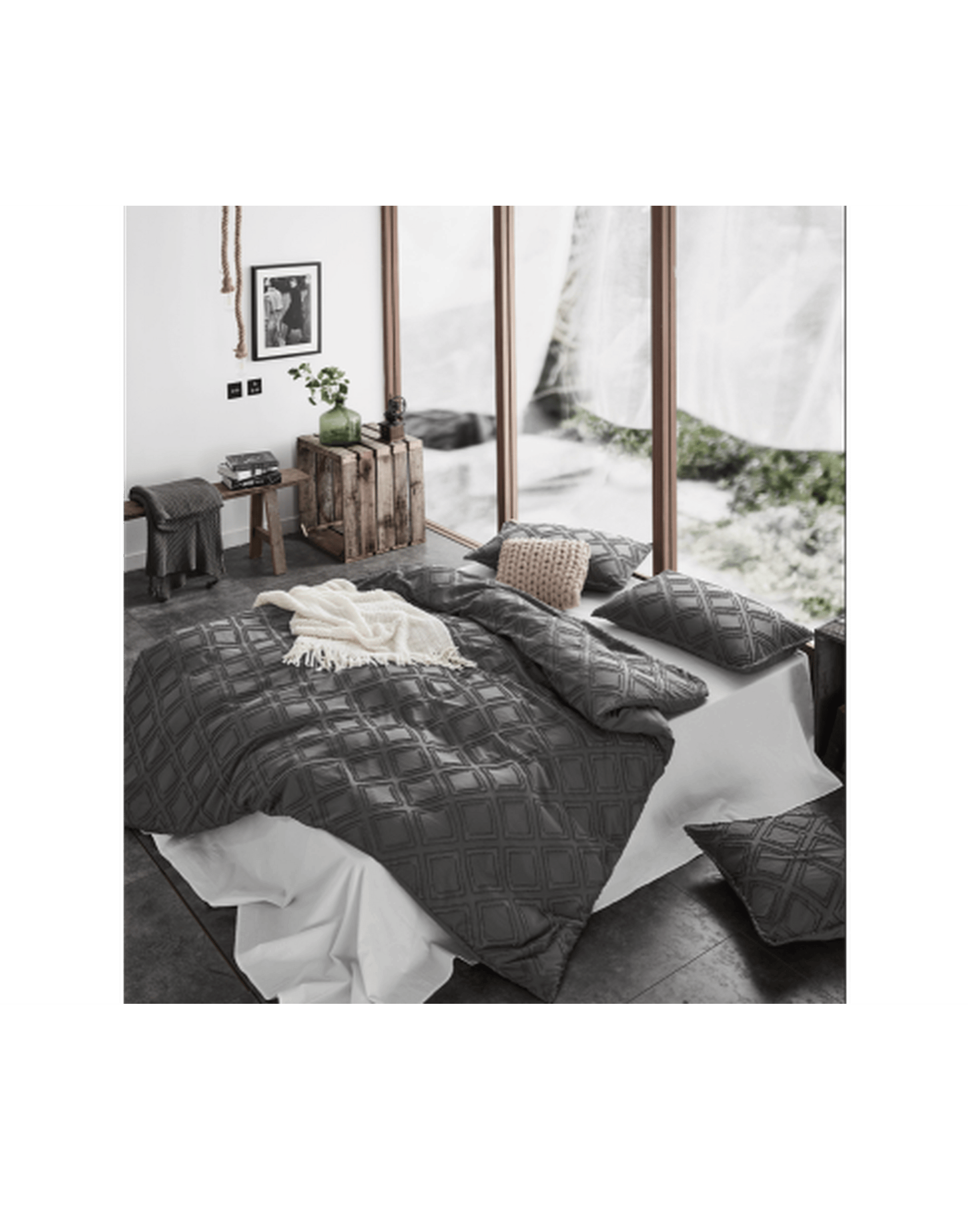 GIOIA CASA Quilt Cover GIOIA CASA Tufted ultra soft microfiber quilt cover set - SMOKE
