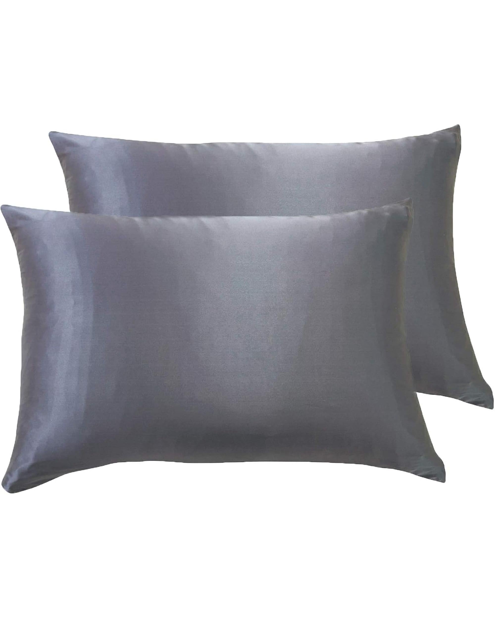 GIOIA CASA Pillows/Cushions Luxury Pillowcase 2 Pack - 100% Pure Mulberry Silk on Both Sides - Charcoal