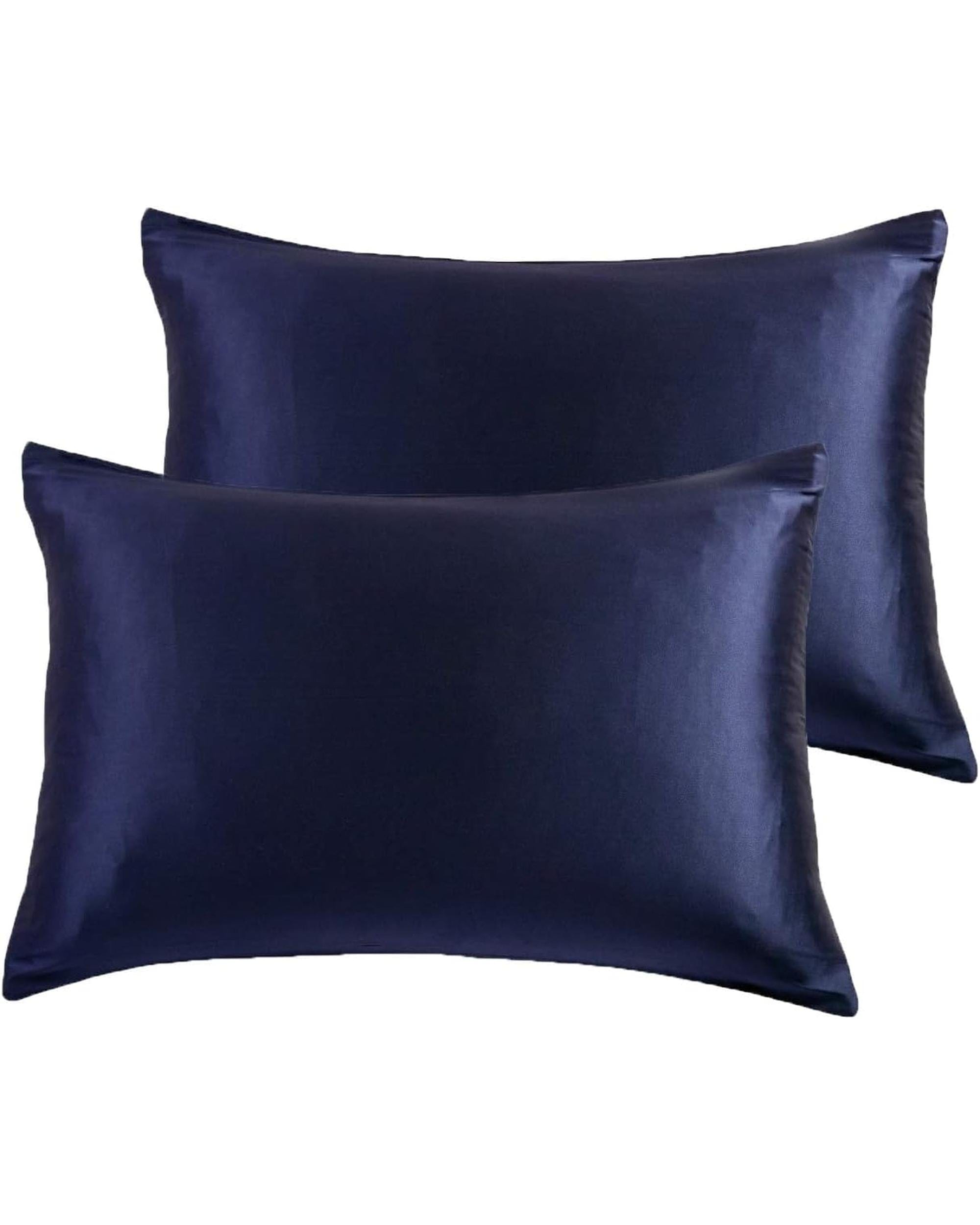 GIOIA CASA Pillows/Cushions Luxury Pillowcase 2 Pack - 100% Pure Mulberry Silk on Both Sides - Navy Blue