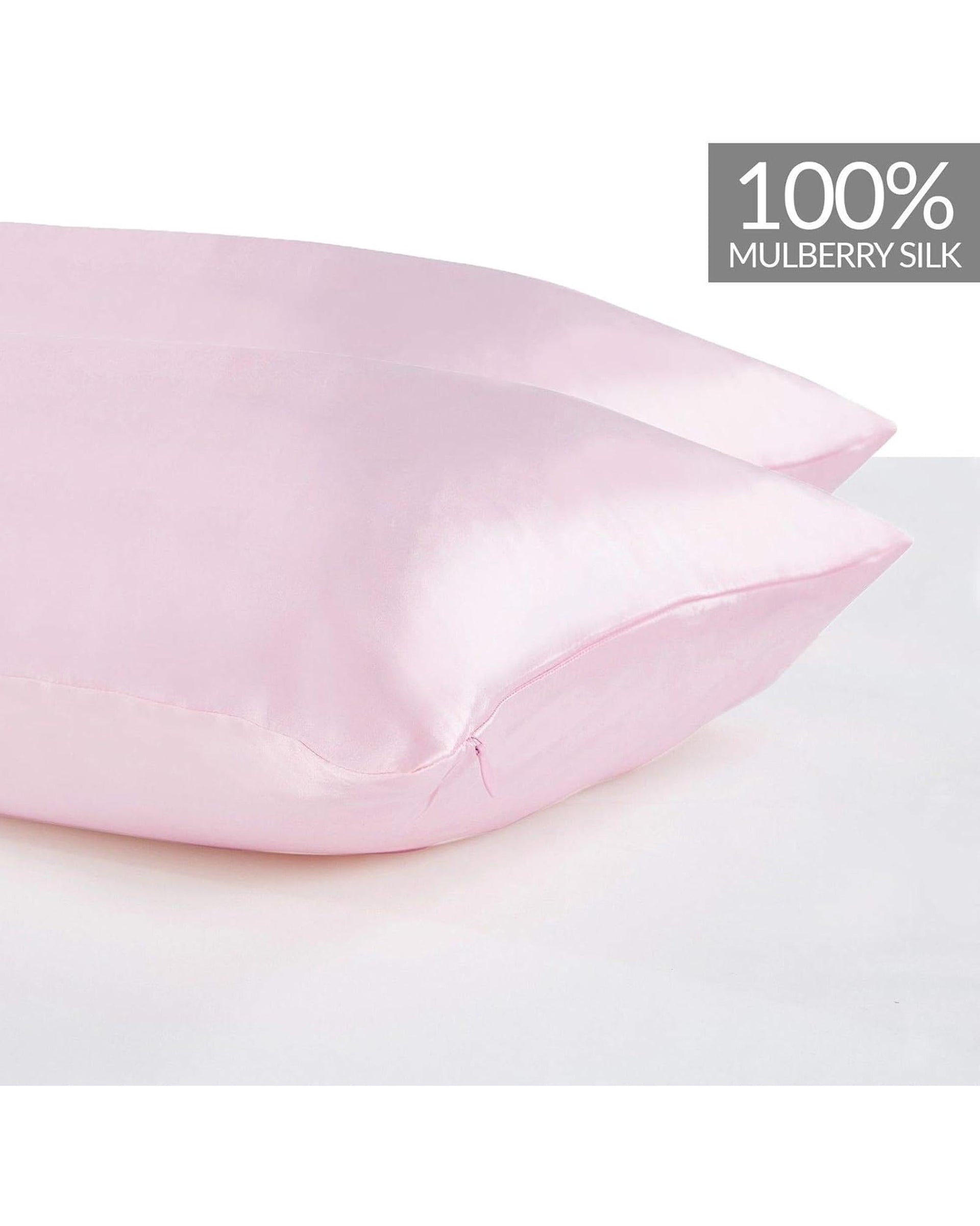 GIOIA CASA Pillows/Cushions Luxury Pillowcase 2 Pack - 100% Pure Mulberry Silk on Both Sides - Pink