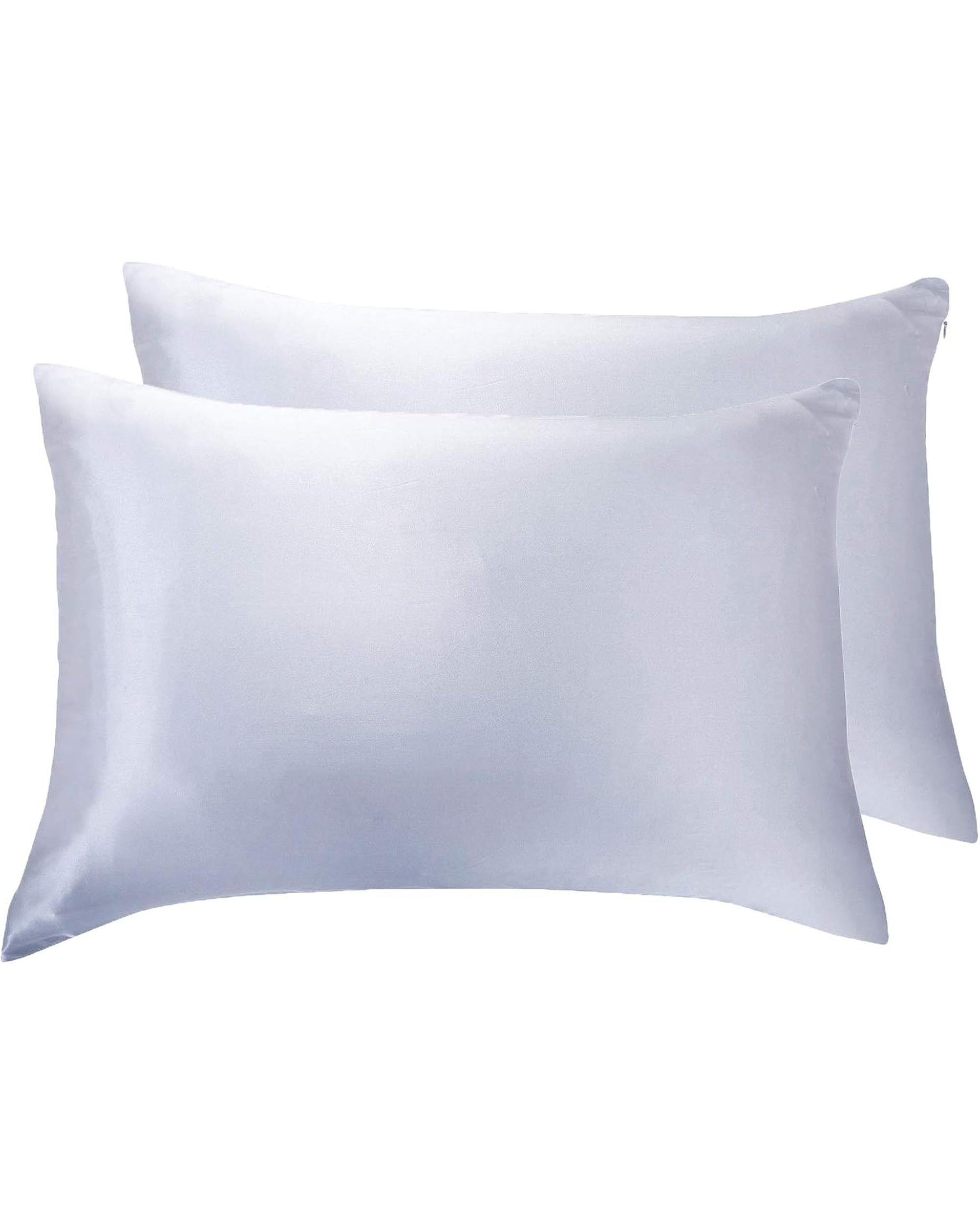 GIOIA CASA Pillows/Cushions Luxury Pillowcase 2 Pack - 100% Pure Mulberry Silk on Both Sides - Silver
