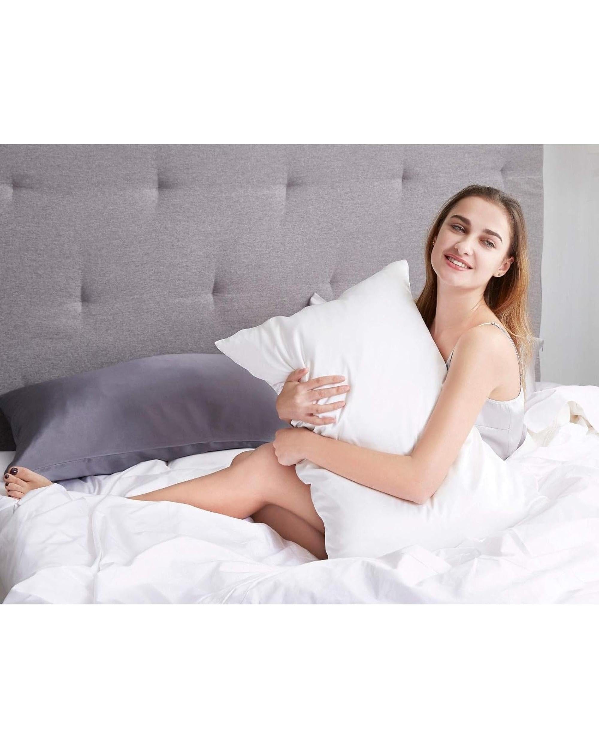 GIOIA CASA Pillowcase Luxury Pillowcase 2 Pack - 100% Pure Mulberry Silk on Both Sides - White
