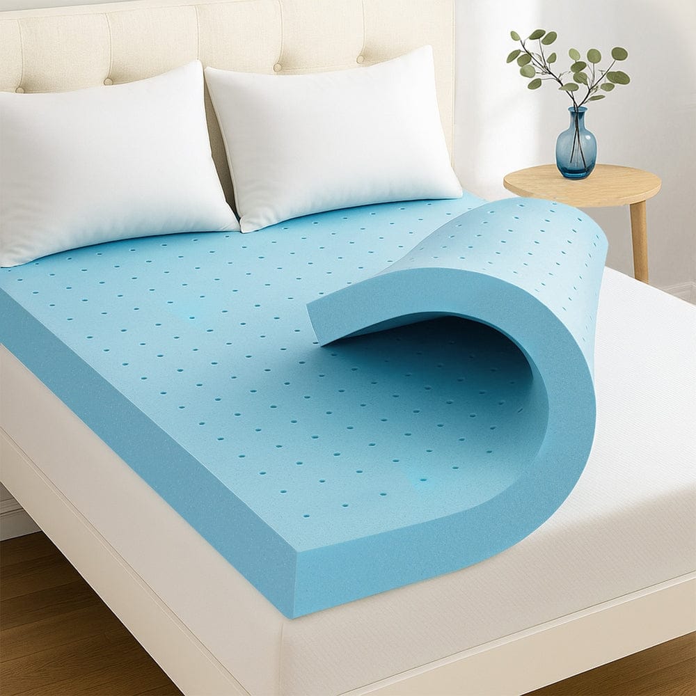 Giselle Mattress Topper 12cm Memory Foam Mattress Topper Ventilated Cool Gel Bamboo Cover