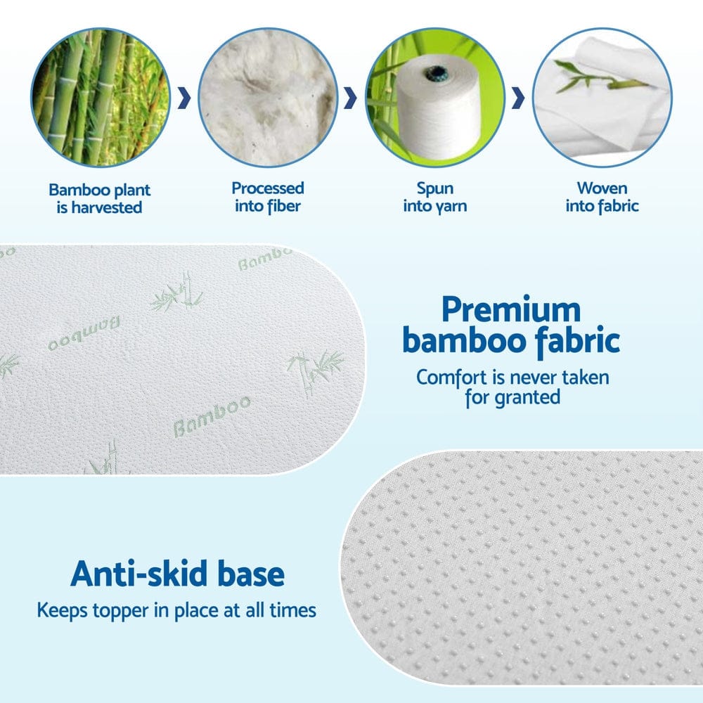 Giselle Mattress Topper 12cm Memory Foam Mattress Topper Ventilated Cool Gel Bamboo Cover