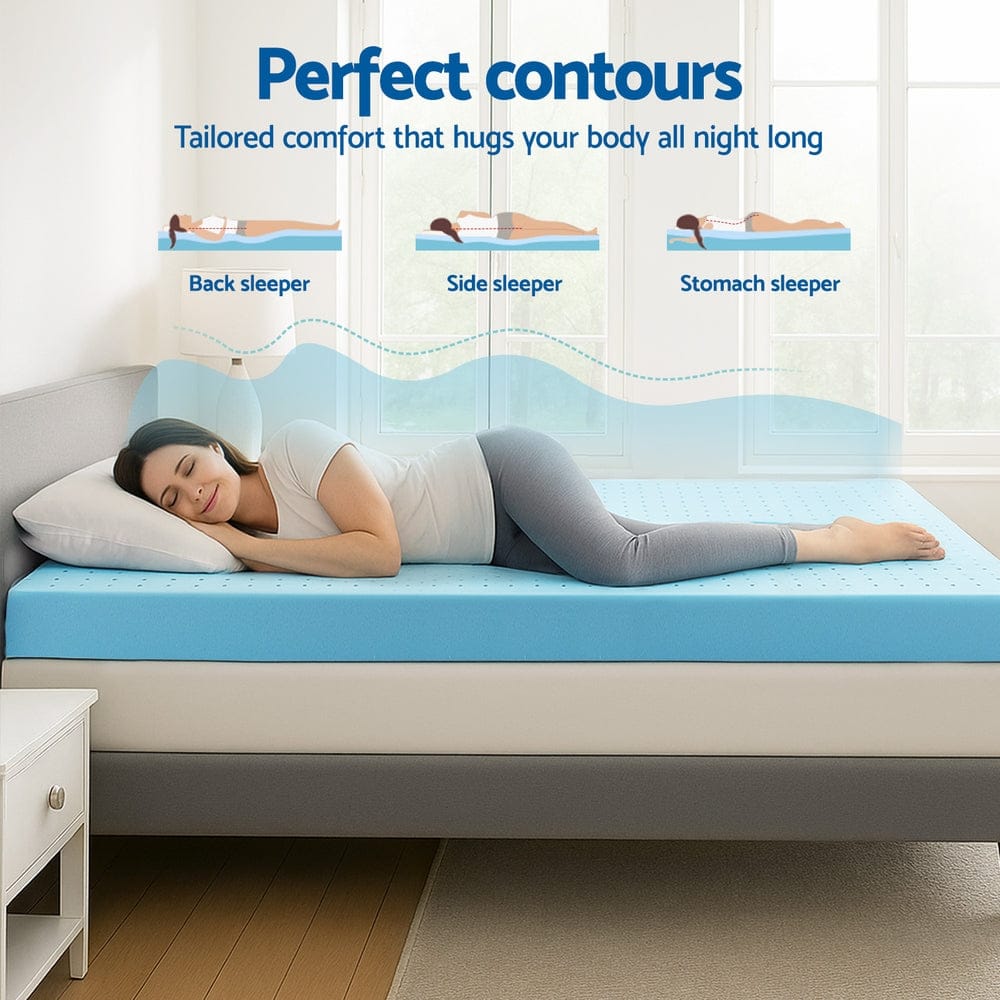 Giselle Mattress Topper 12cm Memory Foam Mattress Topper Ventilated Cool Gel Bamboo Cover