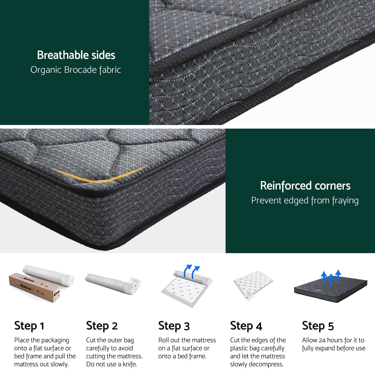 Giselle Mattresses 16cm Mattress Bonnell Spring Medium/Firm