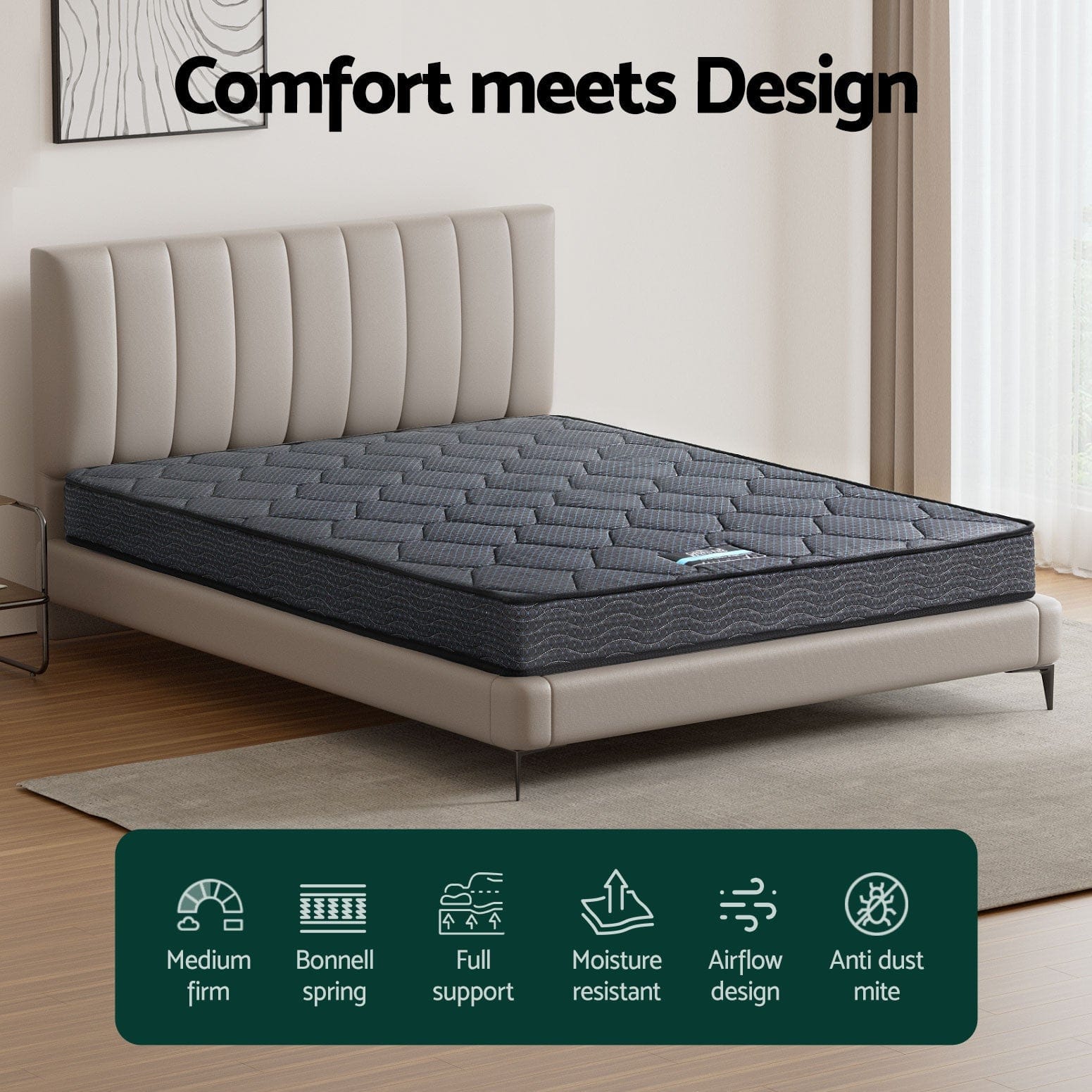 Giselle Mattresses 16cm Mattress Bonnell Spring Medium/Firm