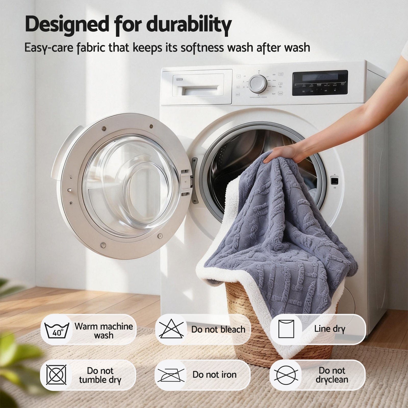 Giselle Blanket 203x230cm Throw Blanket Double-Sided Fleece Lightweight For Sofa Couch Bed
