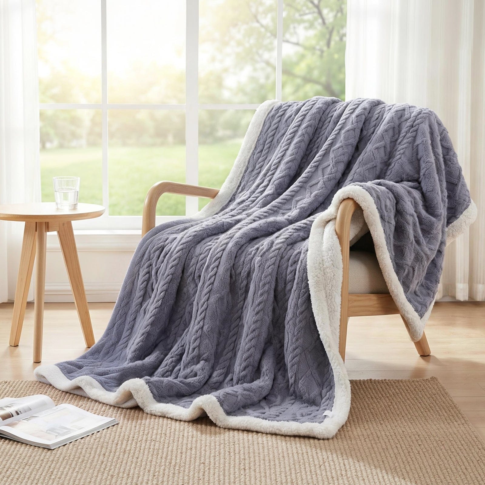 Giselle Blanket 203x230cm Throw Blanket Double-Sided Fleece Lightweight For Sofa Couch Bed