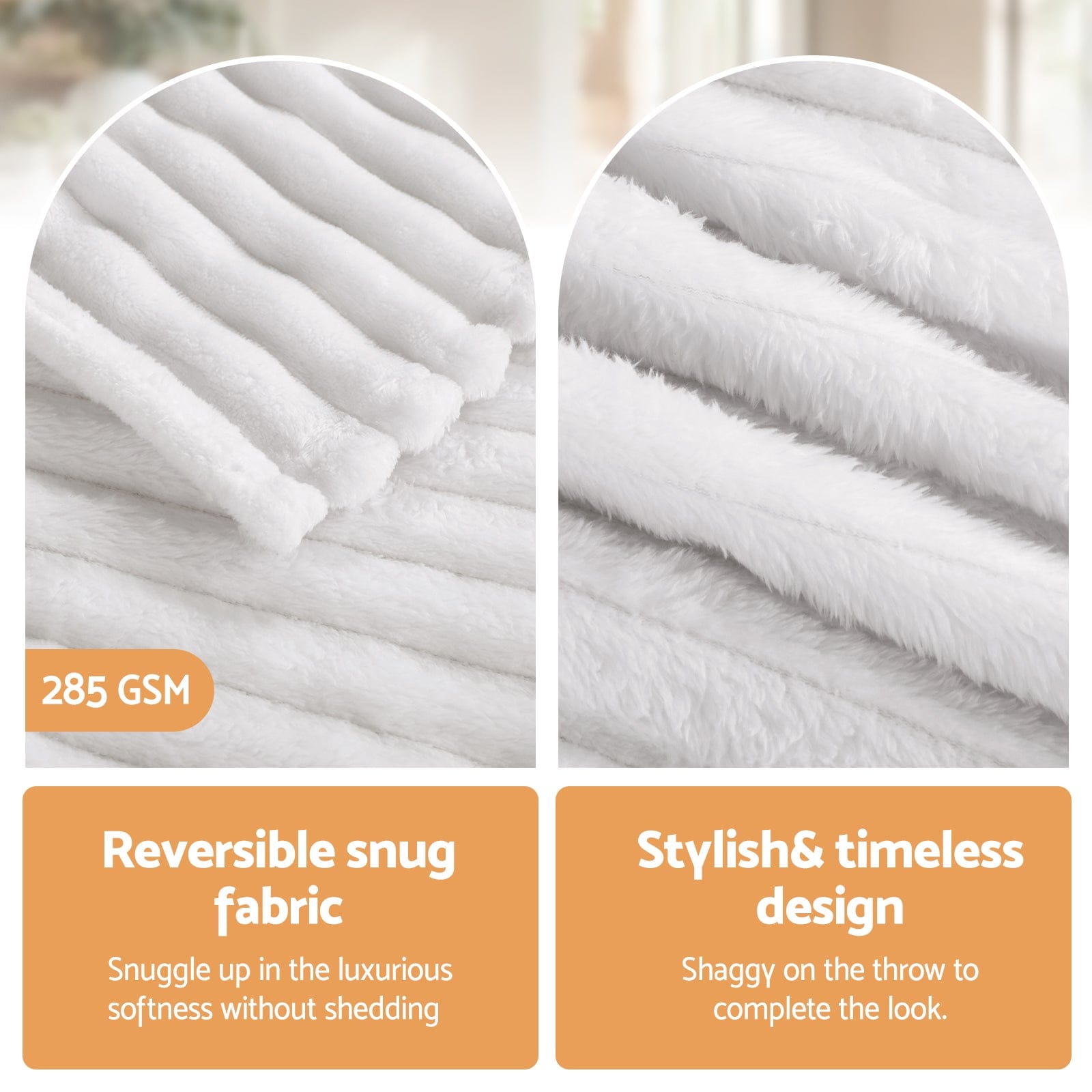 Giselle Blanket 203x230cm Throw Blanket Fleece Soft Lightweight Cozy Sofa Couch Bed Throw